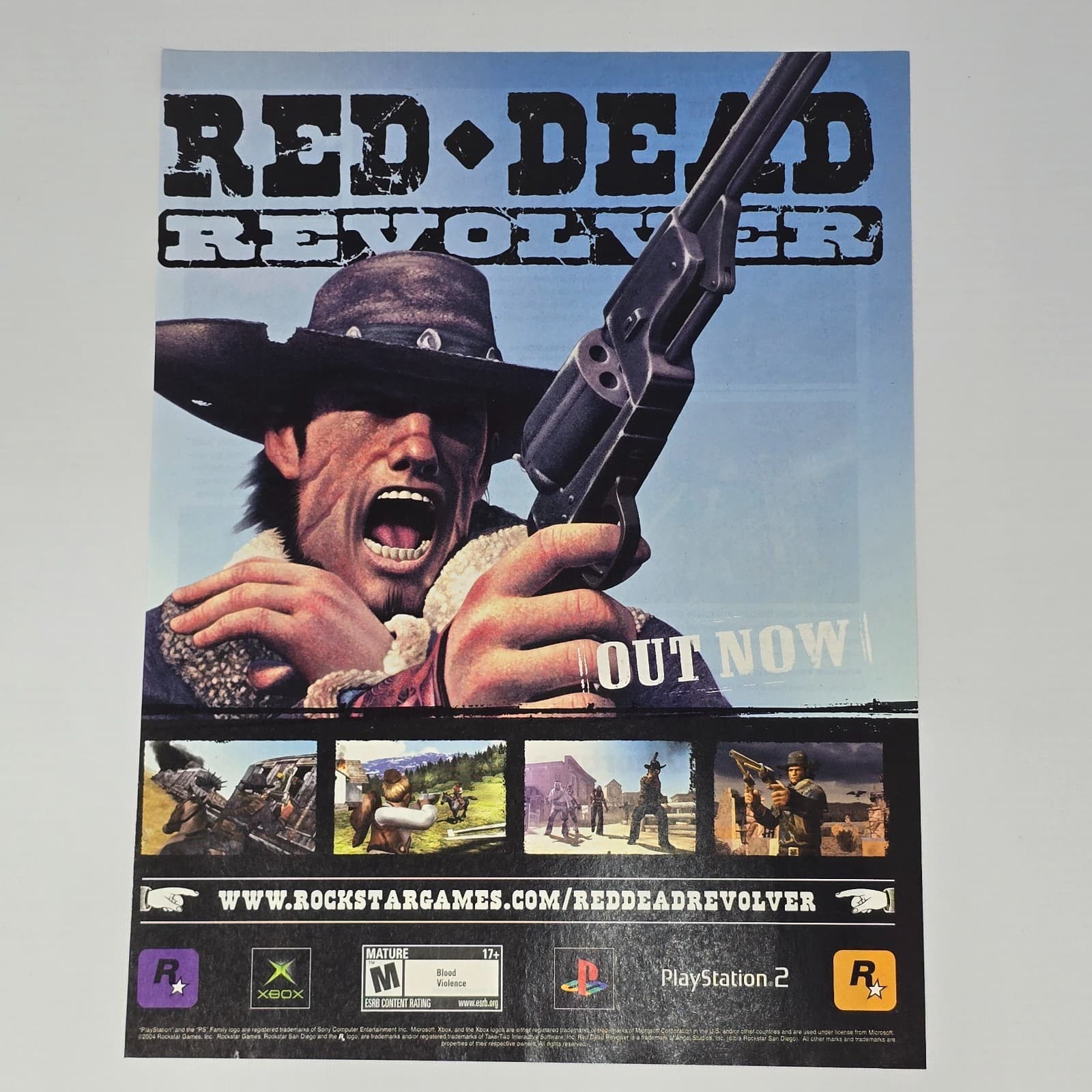 Red Dead Revolver Xbox PlayStation 2 PS2 Gunslinger Print Ad/Poster Promo Art
