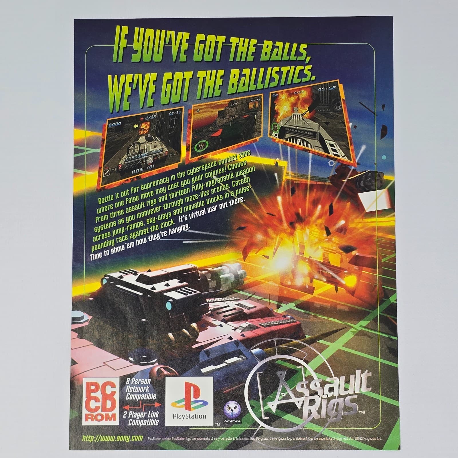 Assault Rigs PlayStation 1 PS1 Ballistics Print Ad/Poster