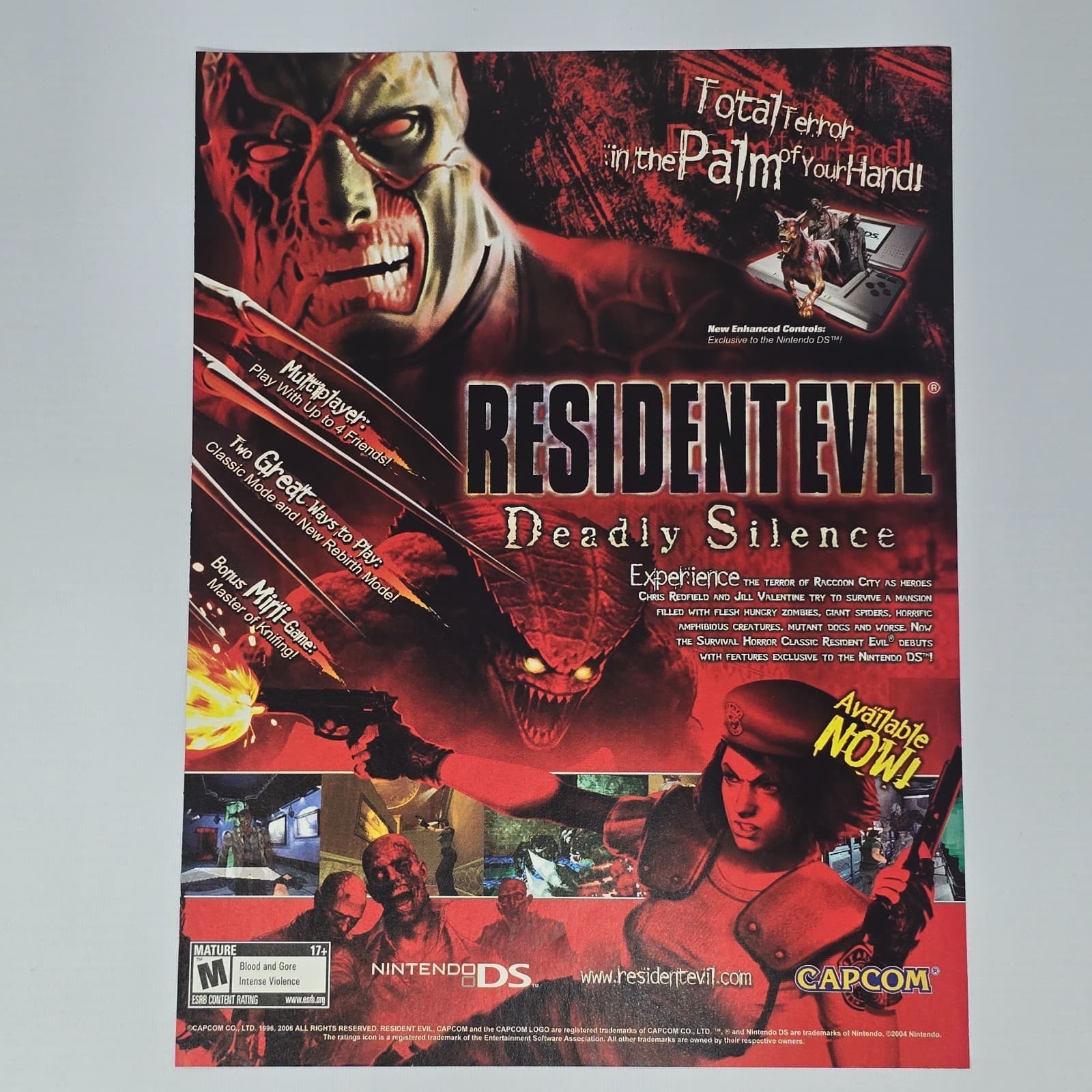 Resident Evil Deadly Silence Nintendo DS Total Terror Print Ad/Poster Promo Art