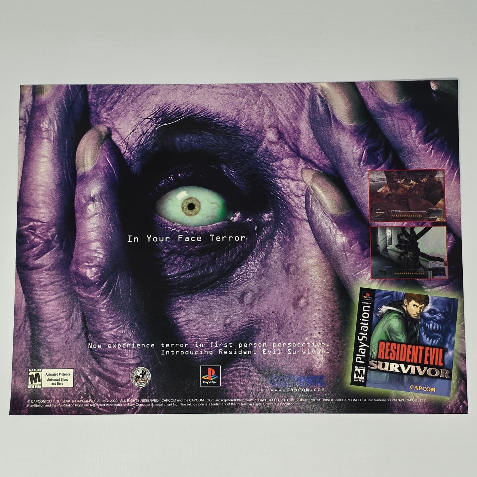 Resident Evil Survivor PlayStation 1 PS1 Terror Print Ad/Poster Promo Art