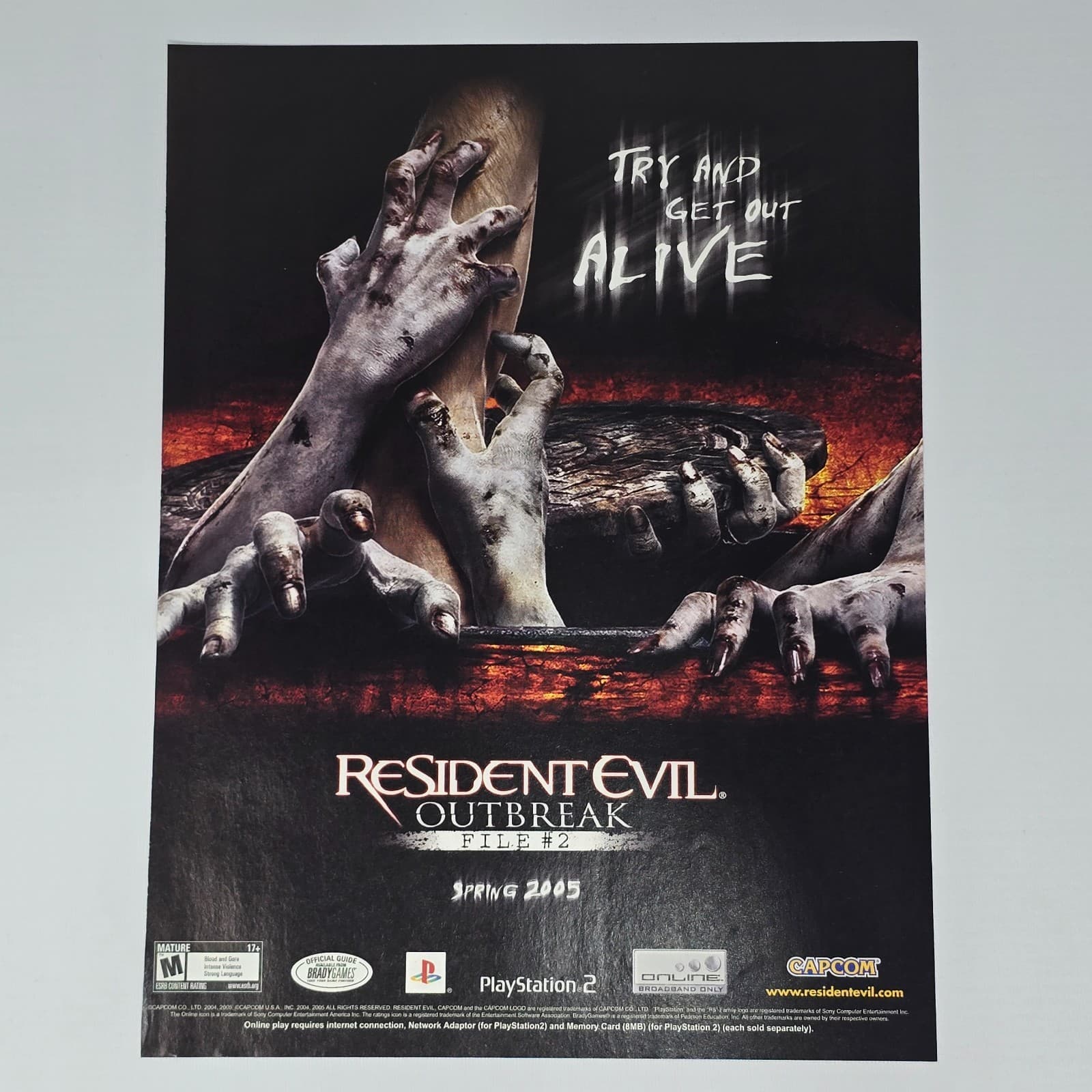Resident Evil Outbreak File #2 PlayStation 2 PS2 2005 Print Ad/Poster Promo Art