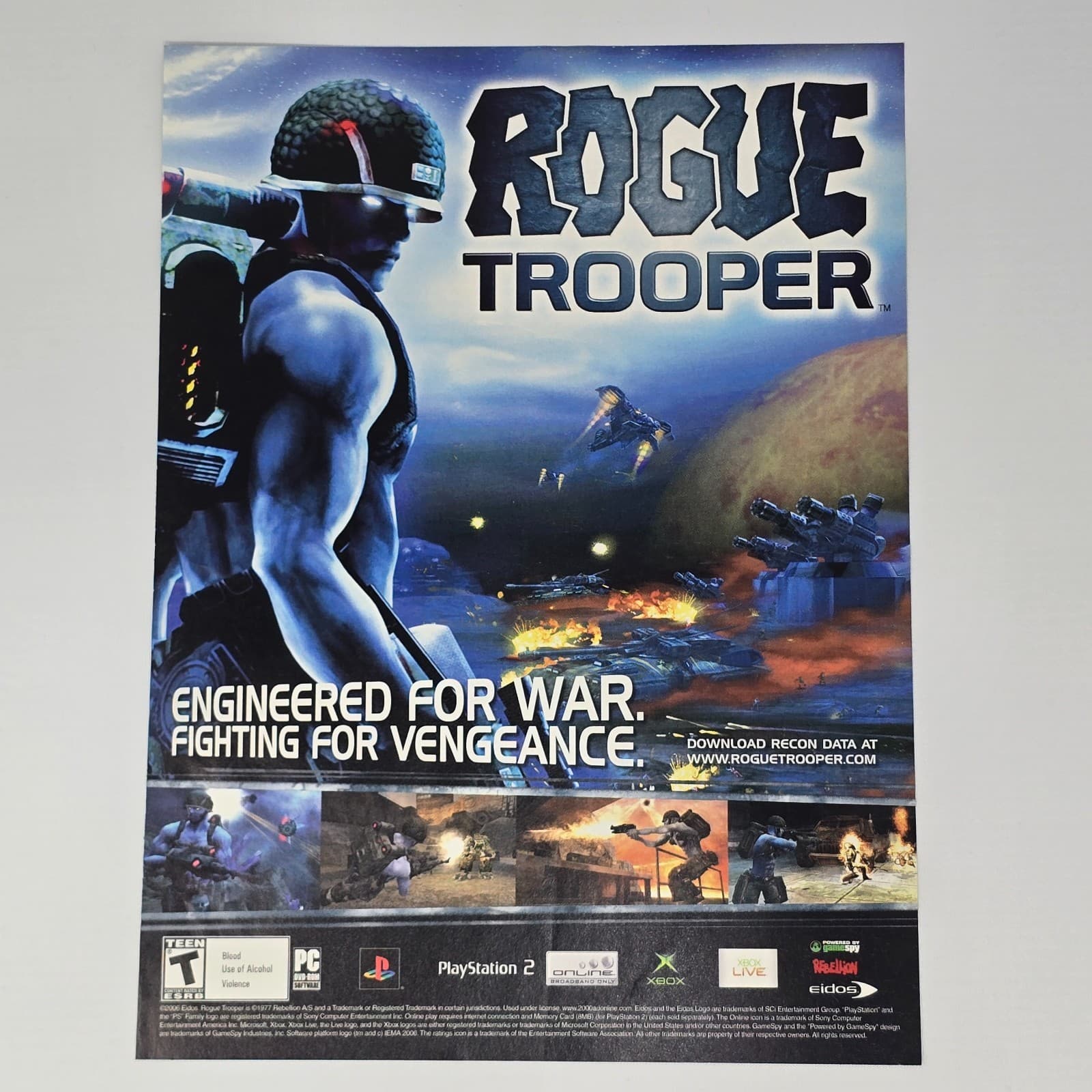 Rogue Trooper PS2 Xbox PC Engineered for War Print Ad/Poster Promo Art
