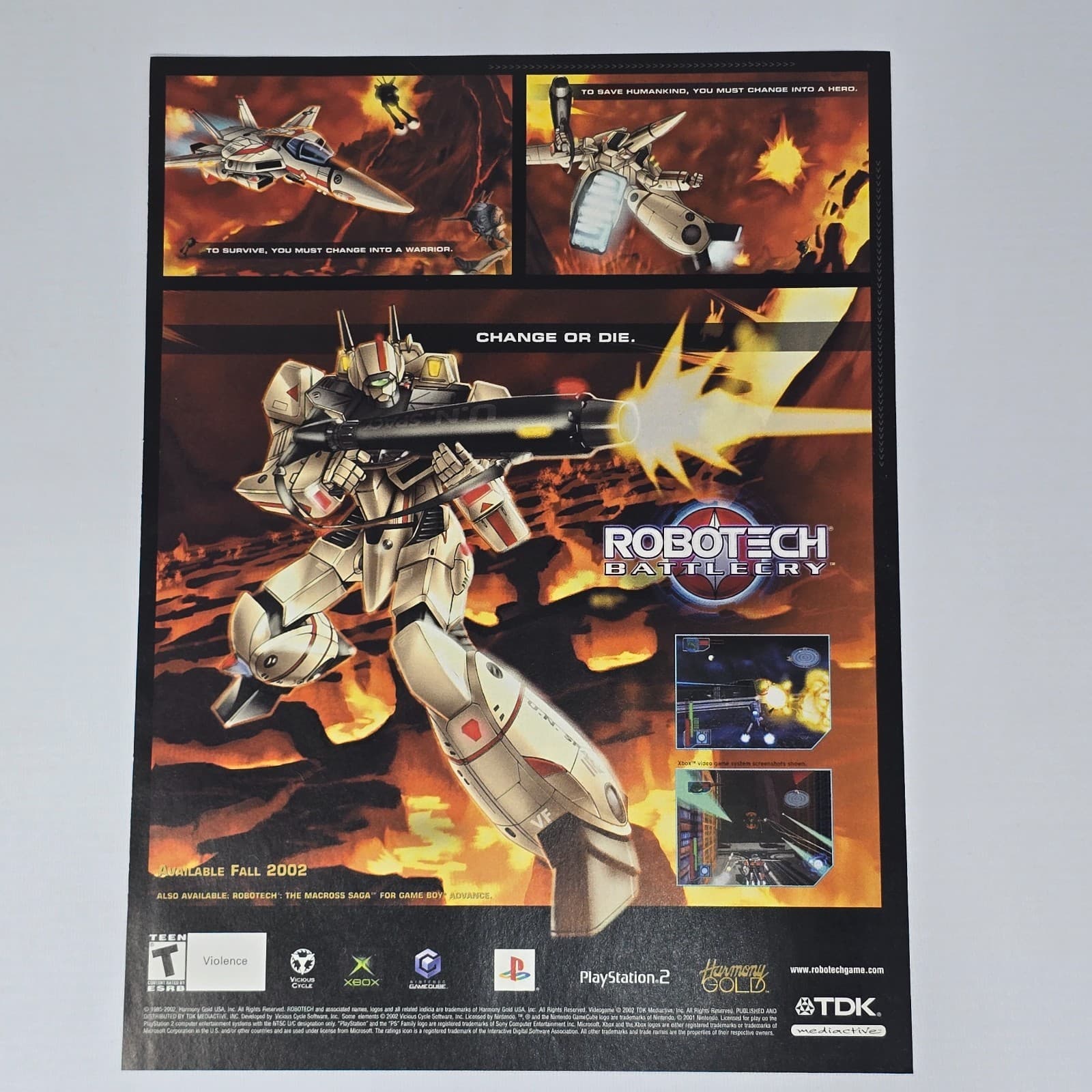 Robotech Battlecry Xbox GameCube PS2 Fall 2002 Screens Print Ad/Poster Promo Art