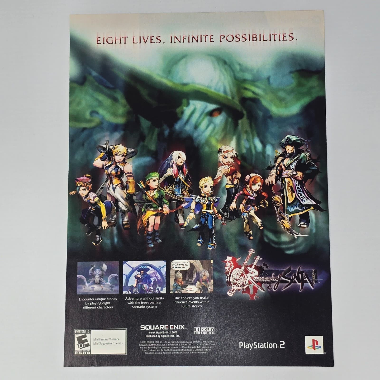 Romancing Saga PlayStation 2 PS2 Eight Lives Print Ad/Poster Promo Art