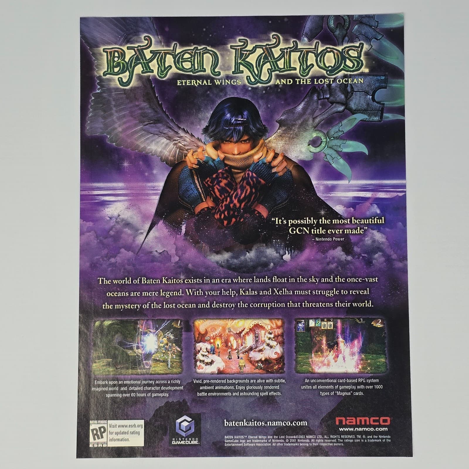 Baten Kaitos Eternal Wings Nintendo Game Cube Beautiful Print Ad/Poster