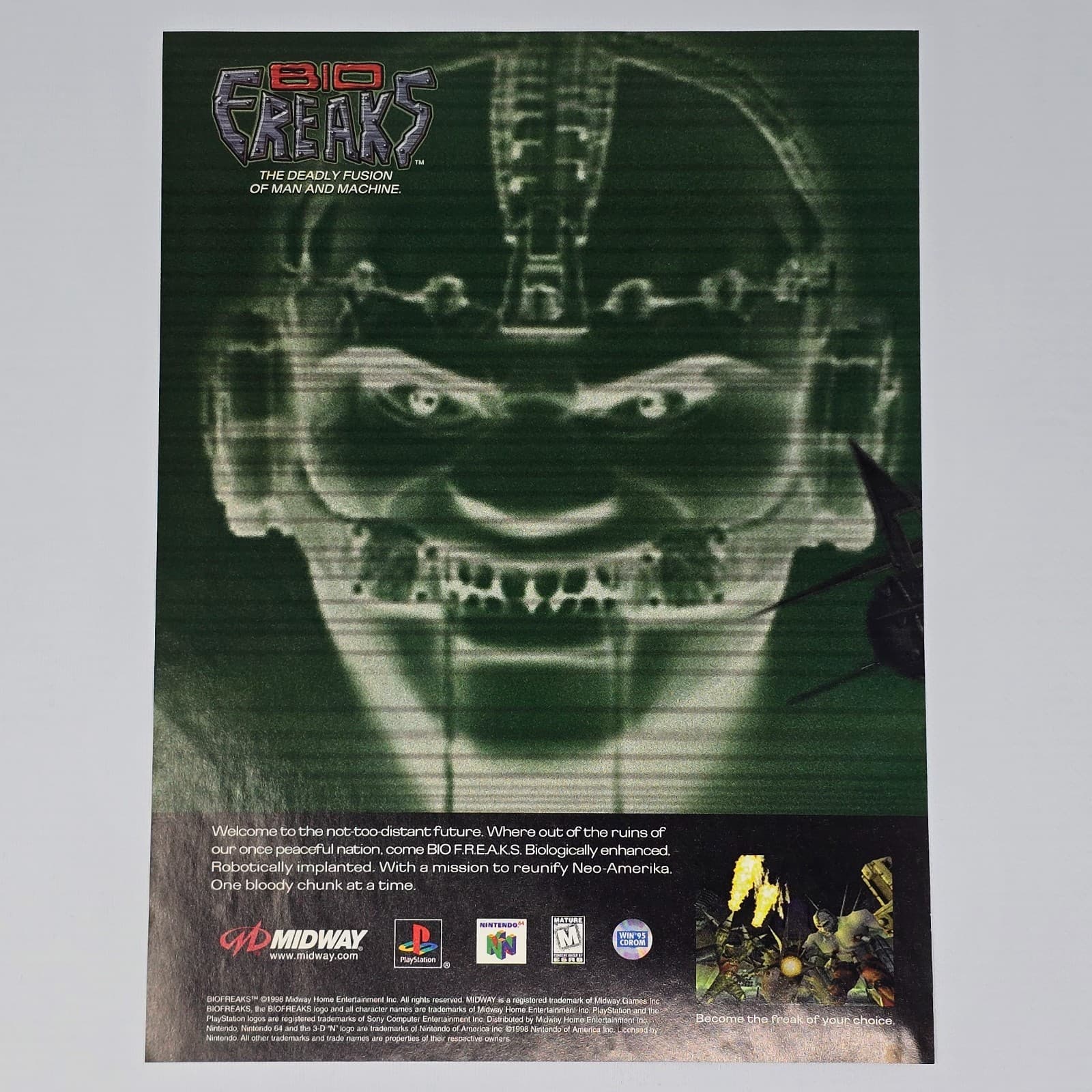 BIO Freaks PlayStation 1 PS1 Nintendo 64 N64 Deadly Print Ad/Poster