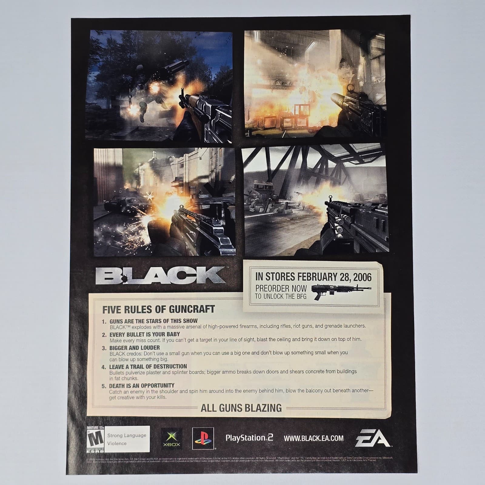 Black Xbox PlayStation 2 PS2 Guncraft Print Ad/Poster