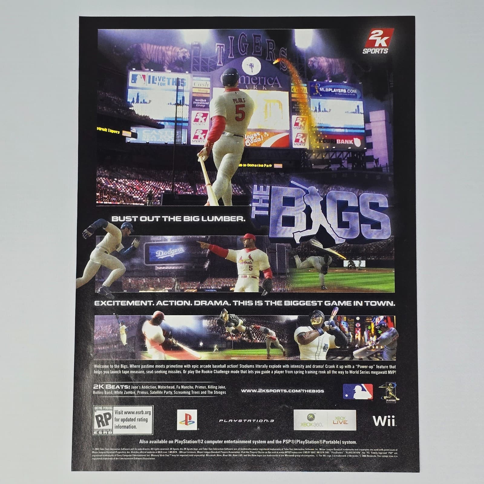 The Bigs PlayStation 3 PS3 Xbox 360 Wii Lumber Print Ad/Poster