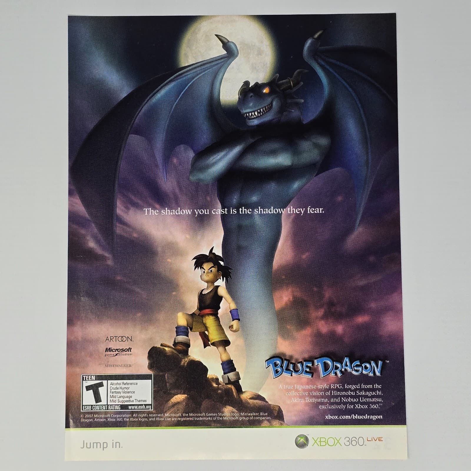 Blue Dragon Xbox 360 The Shadow They Fear Print Ad/Poster