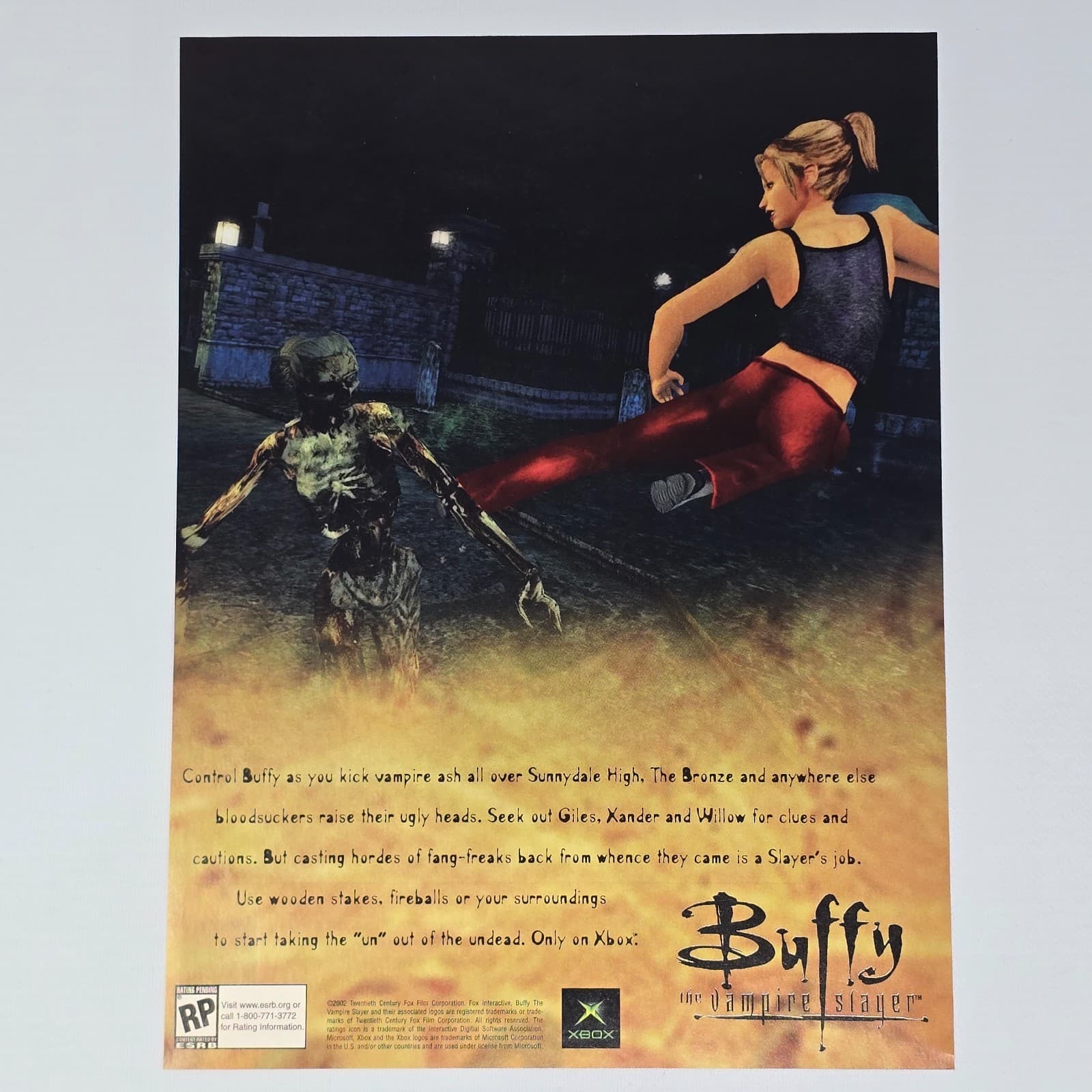 Buffy The Vampire Slayer Xbox Sunnydale Print Ad/Poster