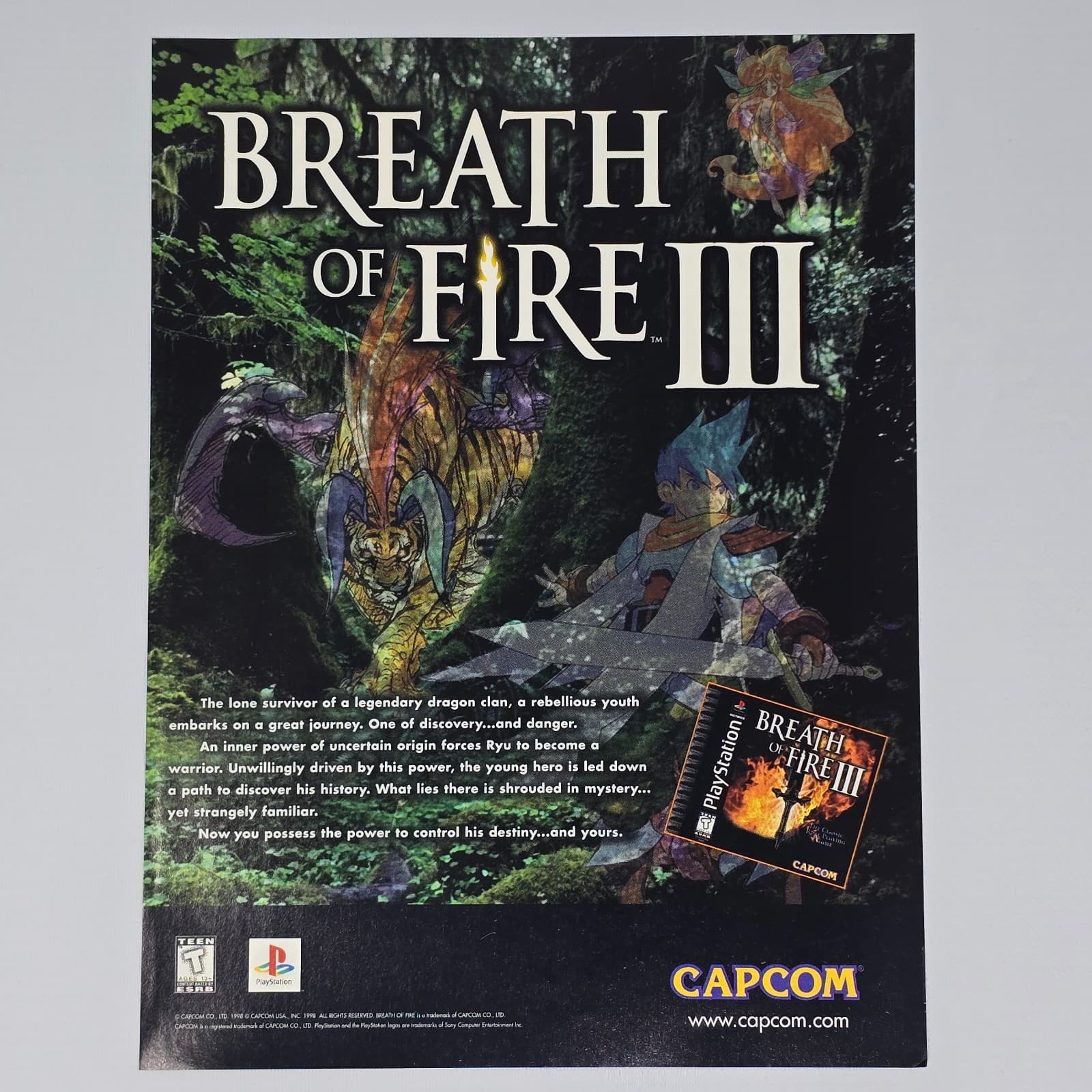 Breath Of Fire III 3 PlayStation 1 PS1 Survivor Print Ad/Poster