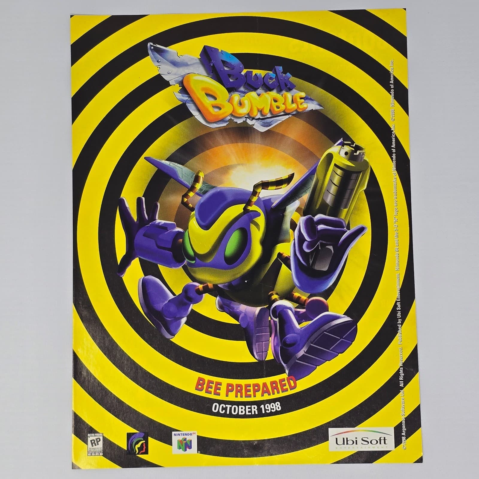 Buck Bumble Nintendo 64 N64 Be Prepared Print Ad/Poster
