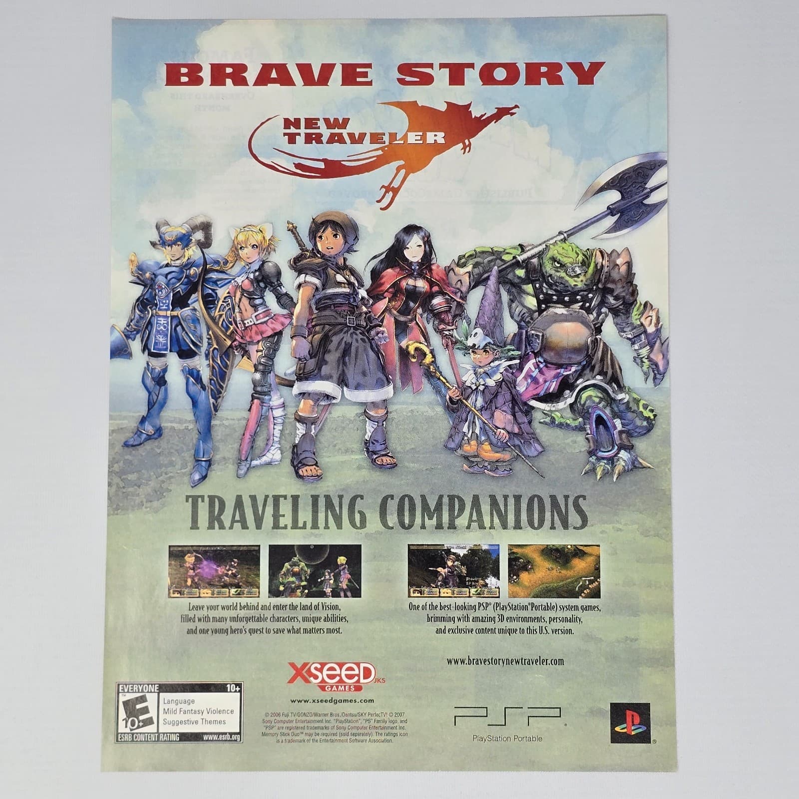 Brave Story New Traveler PSP Companions Print Ad/Poster