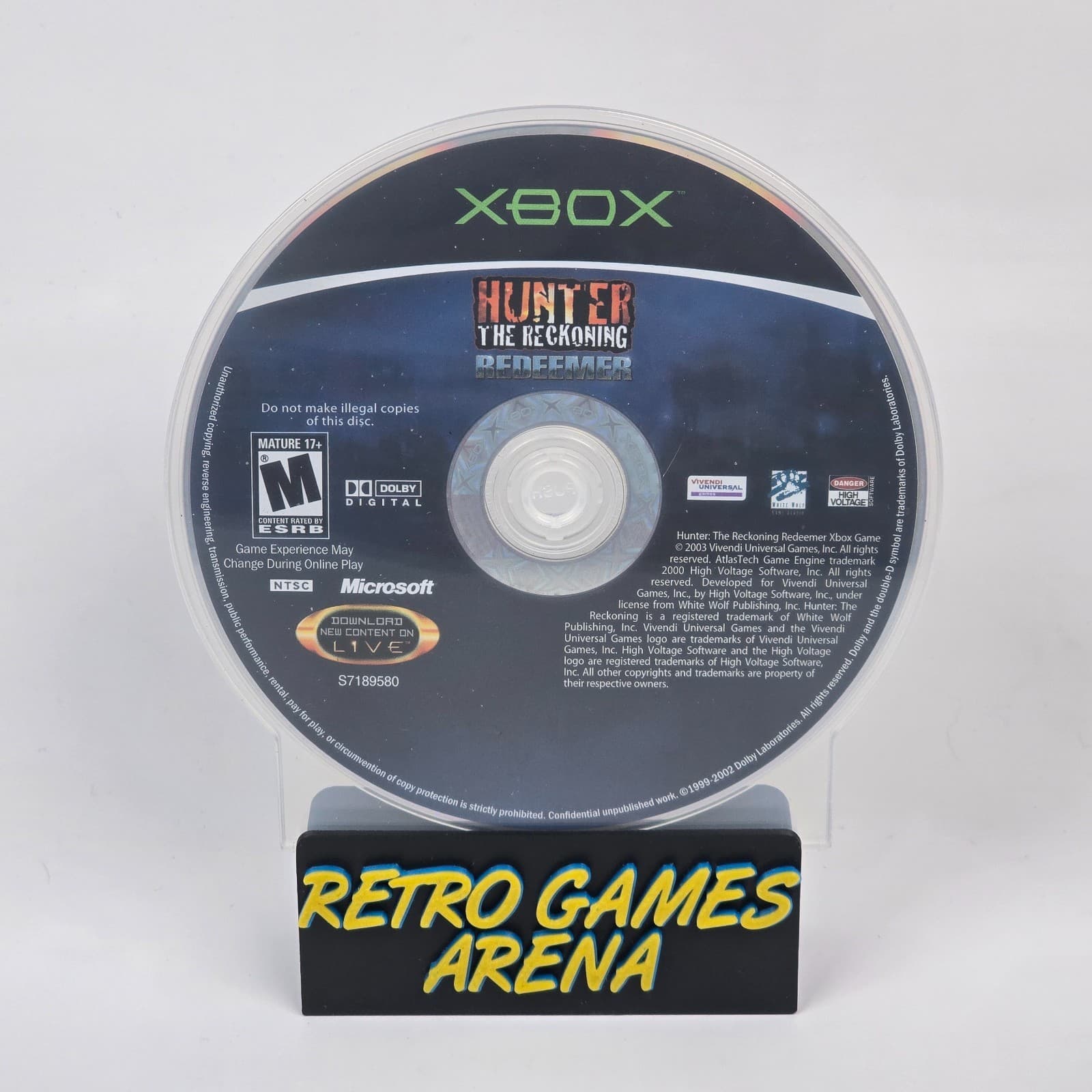 Hunter: The Reckoning - Redeemer (Original Xbox) Disc