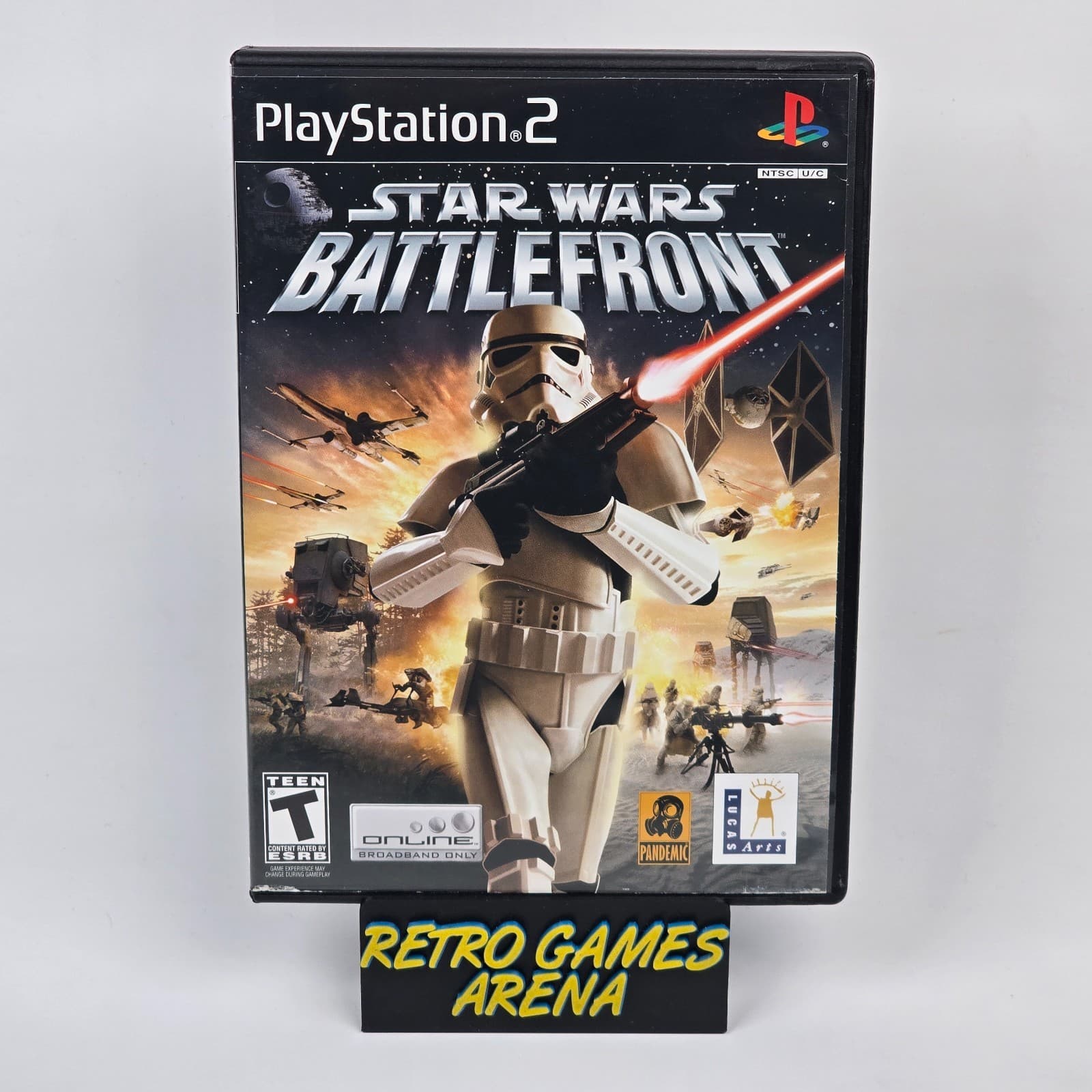 Star Wars: Battlefront (PlayStation 2 PS2) Black Label Case & Disc