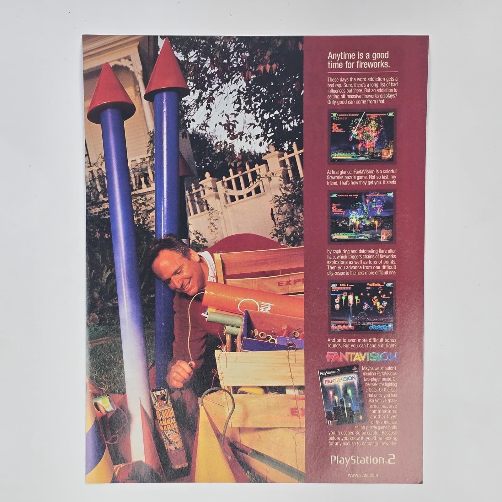 Fantavision PlayStation 2 PS2 Fireworks Print Ad/Poster Promo Art