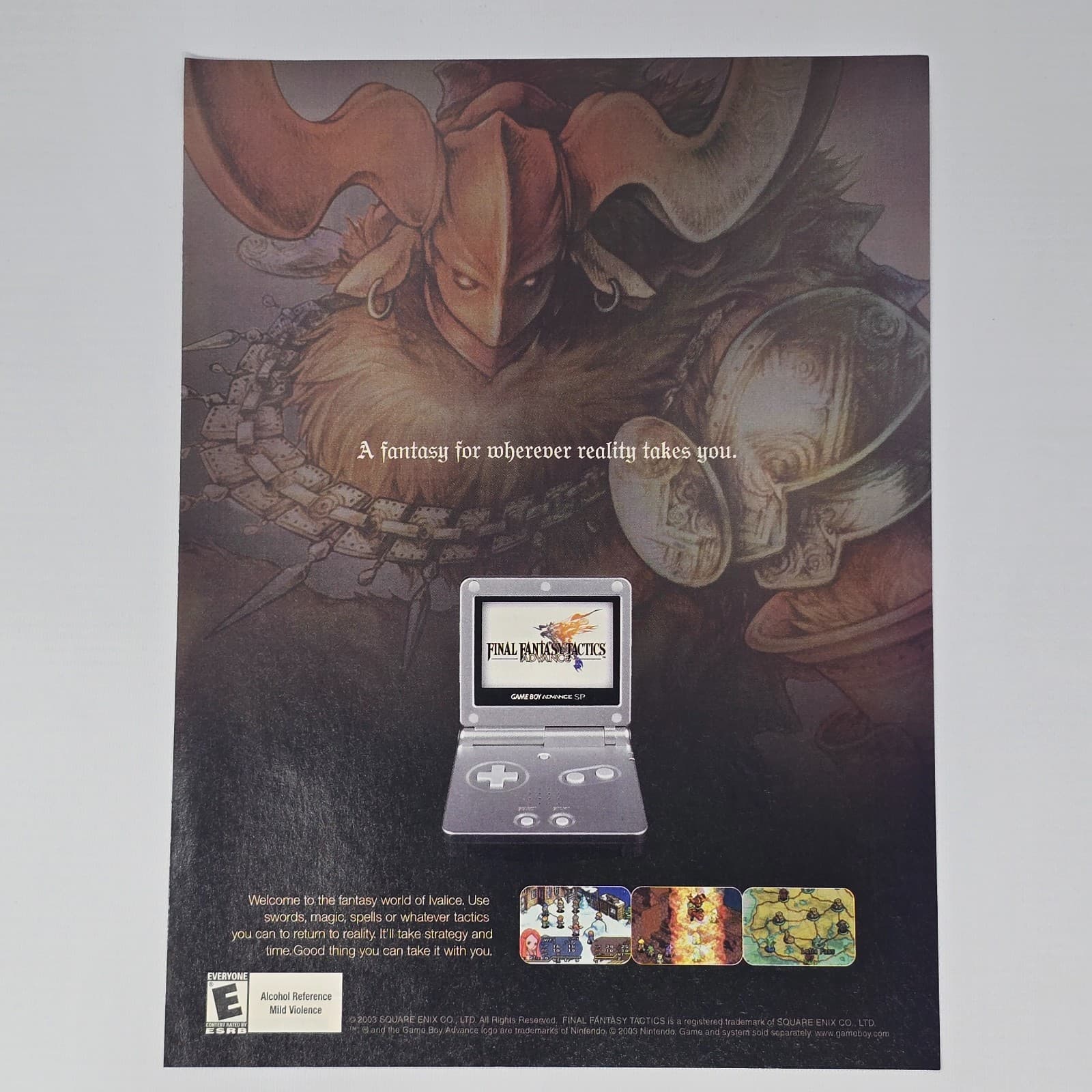 Final Fantasy Tactics GameBoy Advance Reality Print Ad/Poster Promo Art