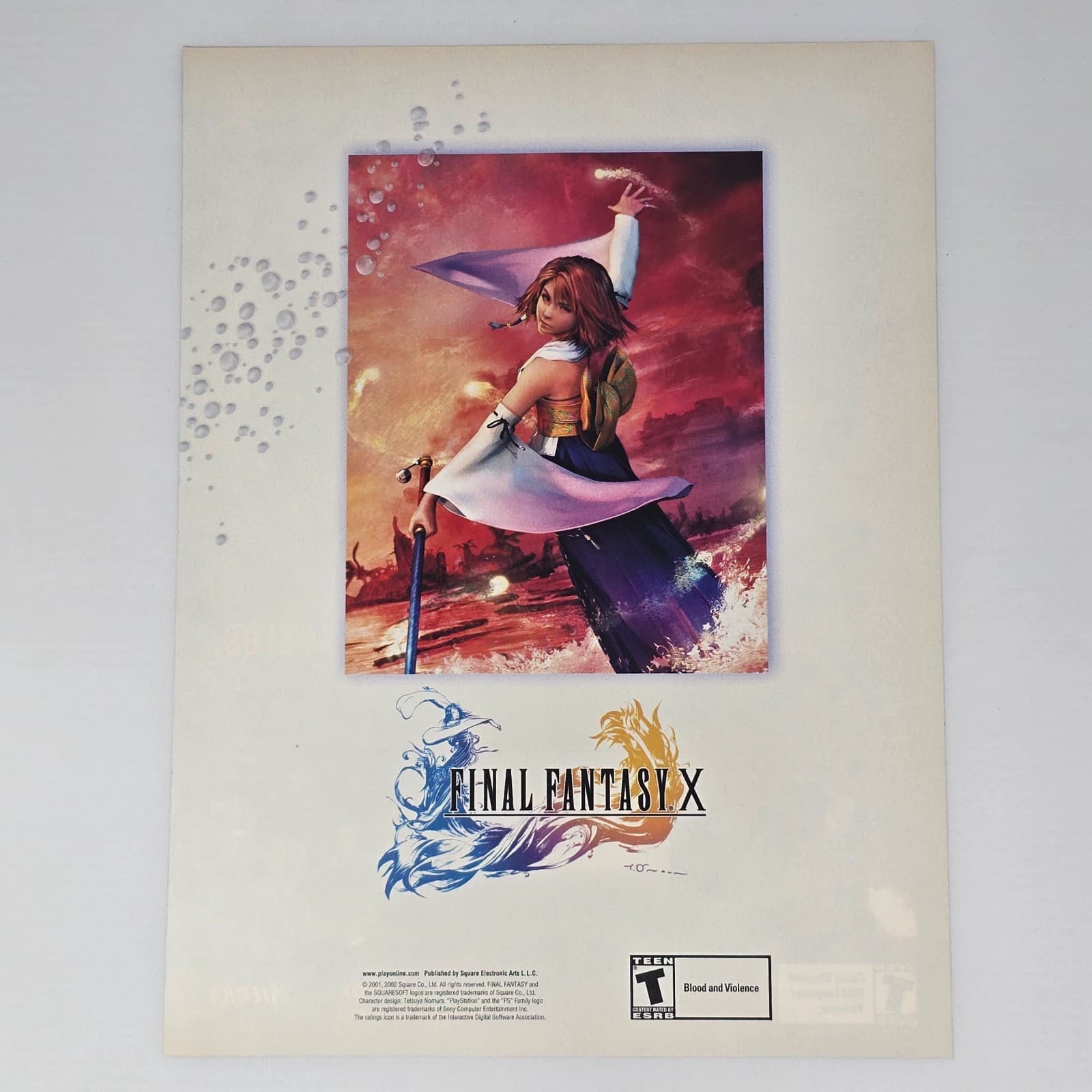 Final Fantasy X PlayStation 2 PS2 Splash Print Ad/Poster Promo Art