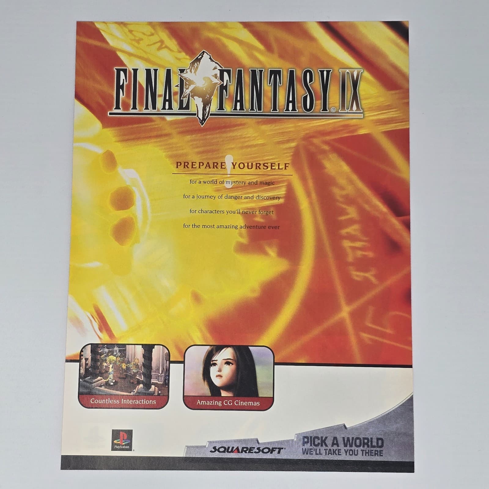Final Fantasy IX PlayStation 1 PS1 Prepare Print Ad/Poster Promo Art