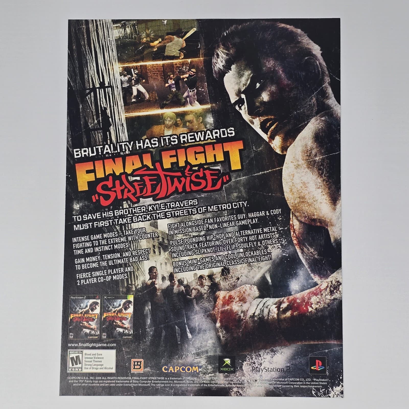 Final Fight Streetwise Xbox PlayStation 2 PS2 Rewards Print Ad/Poster Promo Art