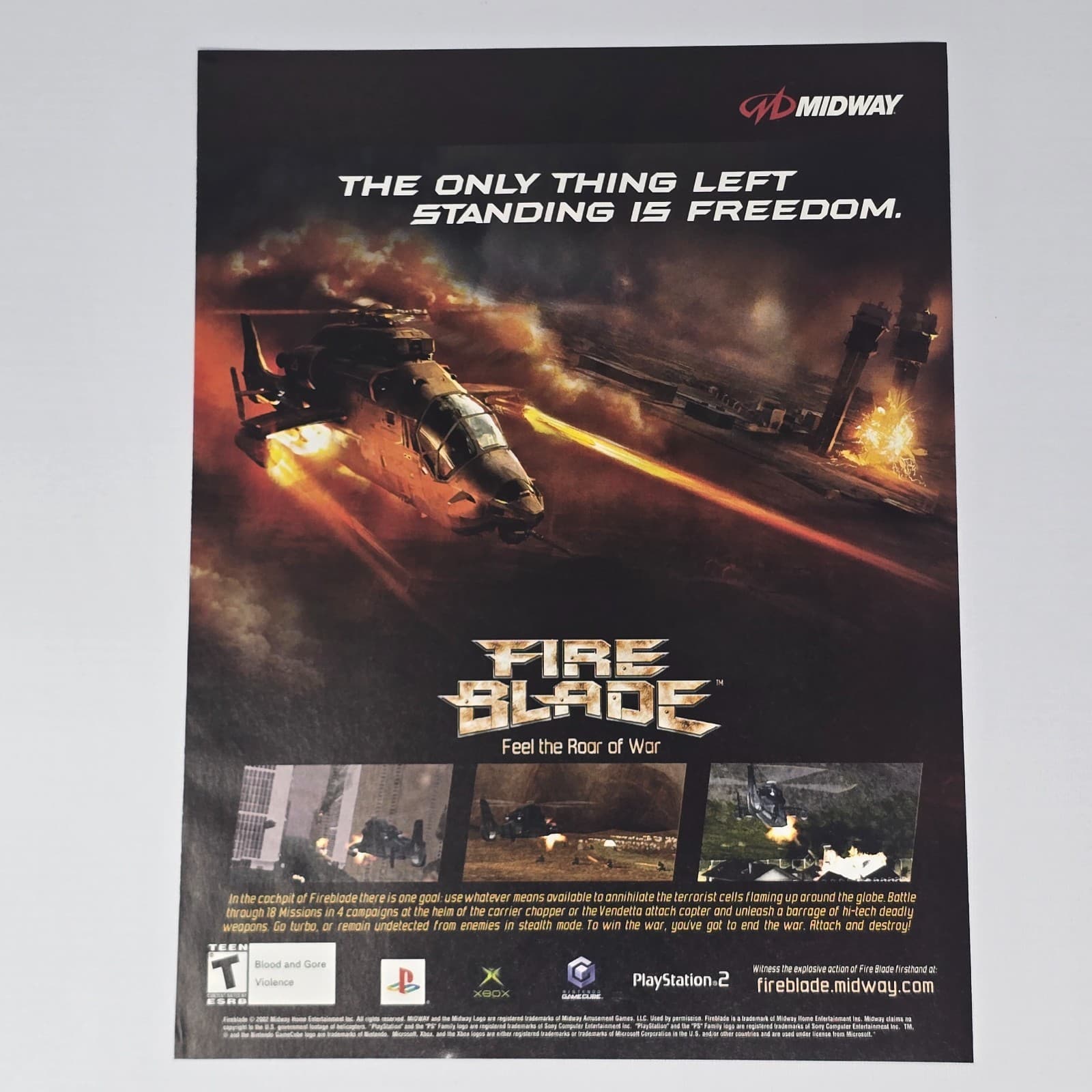 Fire Blade Xbox PlayStation 2 PS2 GameCube Freedom Print Ad/Poster Promo Art