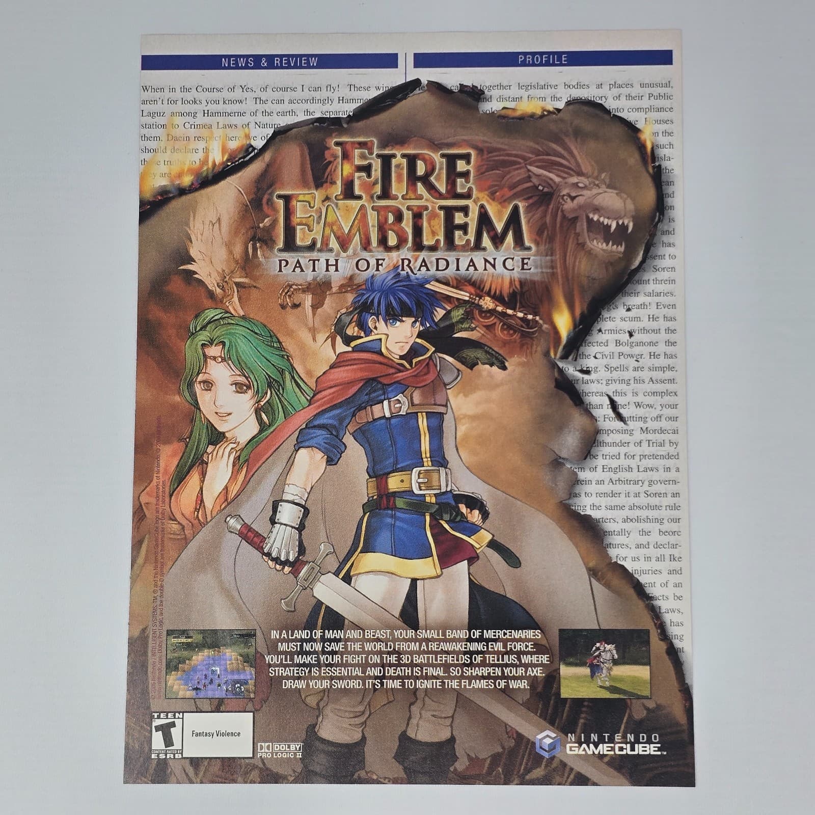 Fire Emblem Path of Radiance Nintendo GameCube Ignite Print Ad/Poster Promo Art