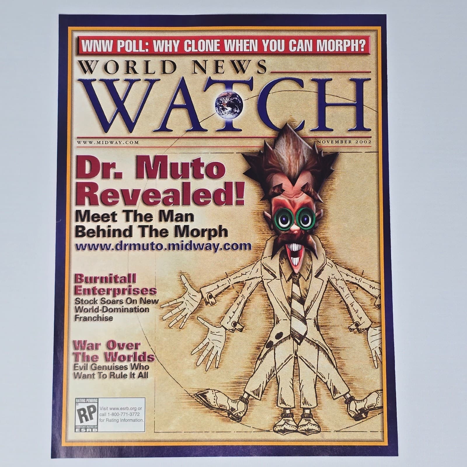 DR. Muto PlayStation 2 PS2 Xbox World News Printer Ad/Poster