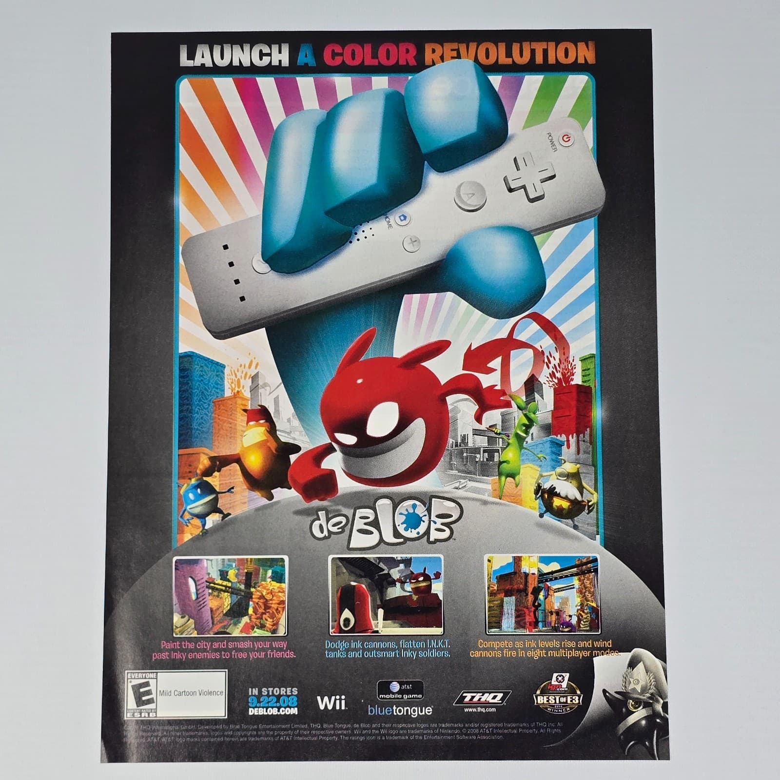 DE Blob Wii A Color Revolution Print Ad/Poster