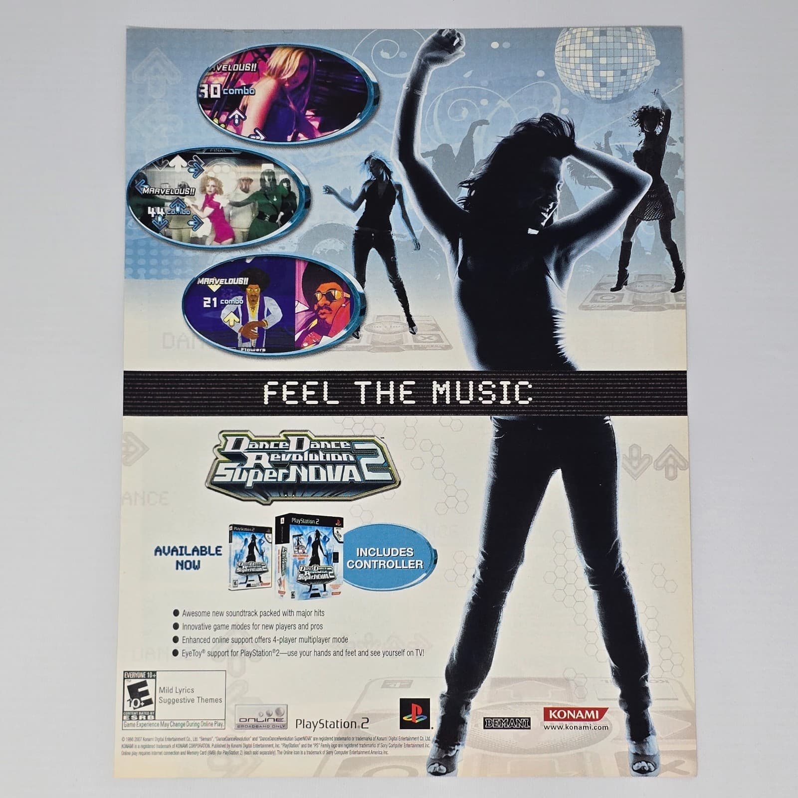 Dance Dance Revolution Supernova 2 PlayStation 2 PS2 Music Print Ad/Poster