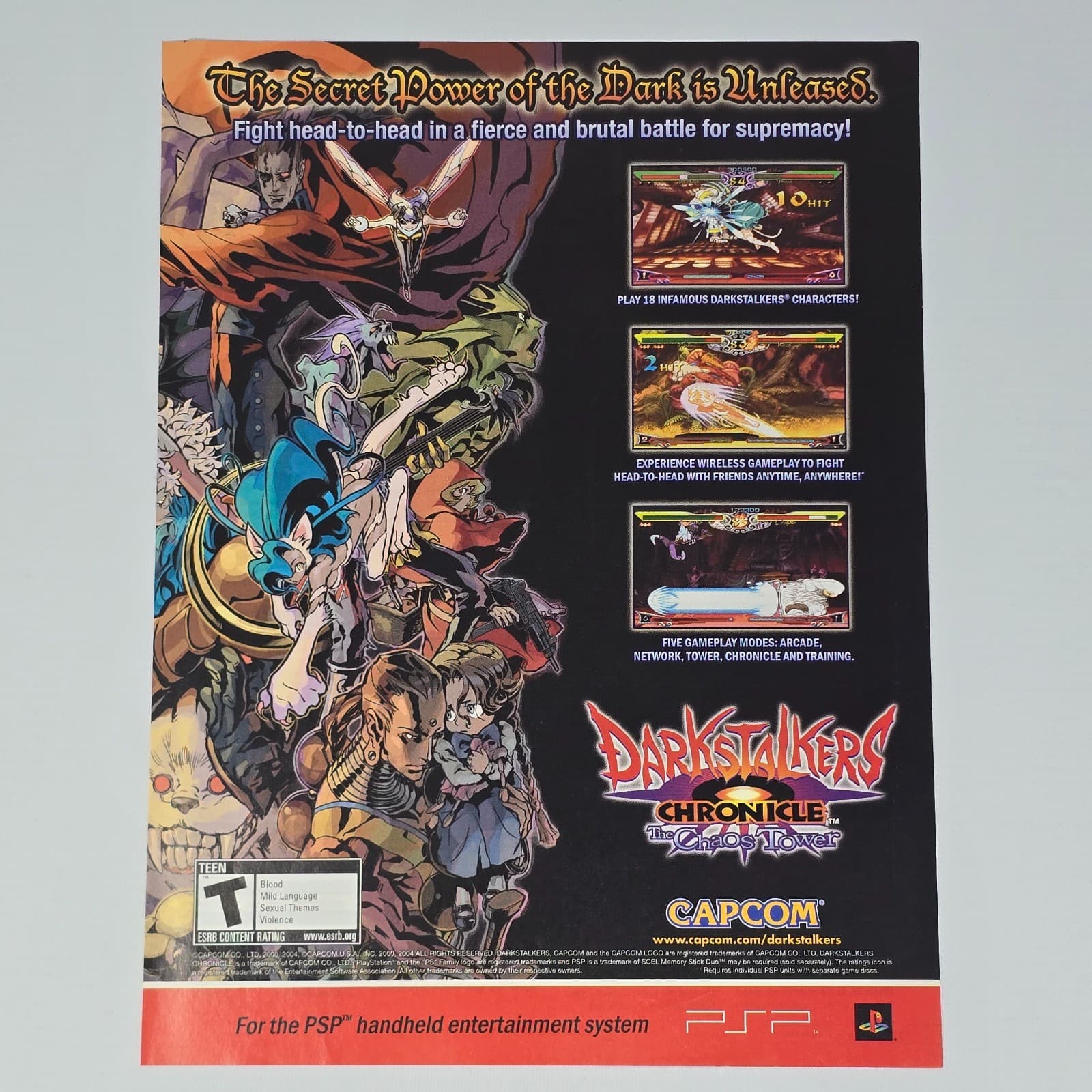 Darkstalkers Chronicle The Chaos Tower PSP Supremacy Print Ad/Poster