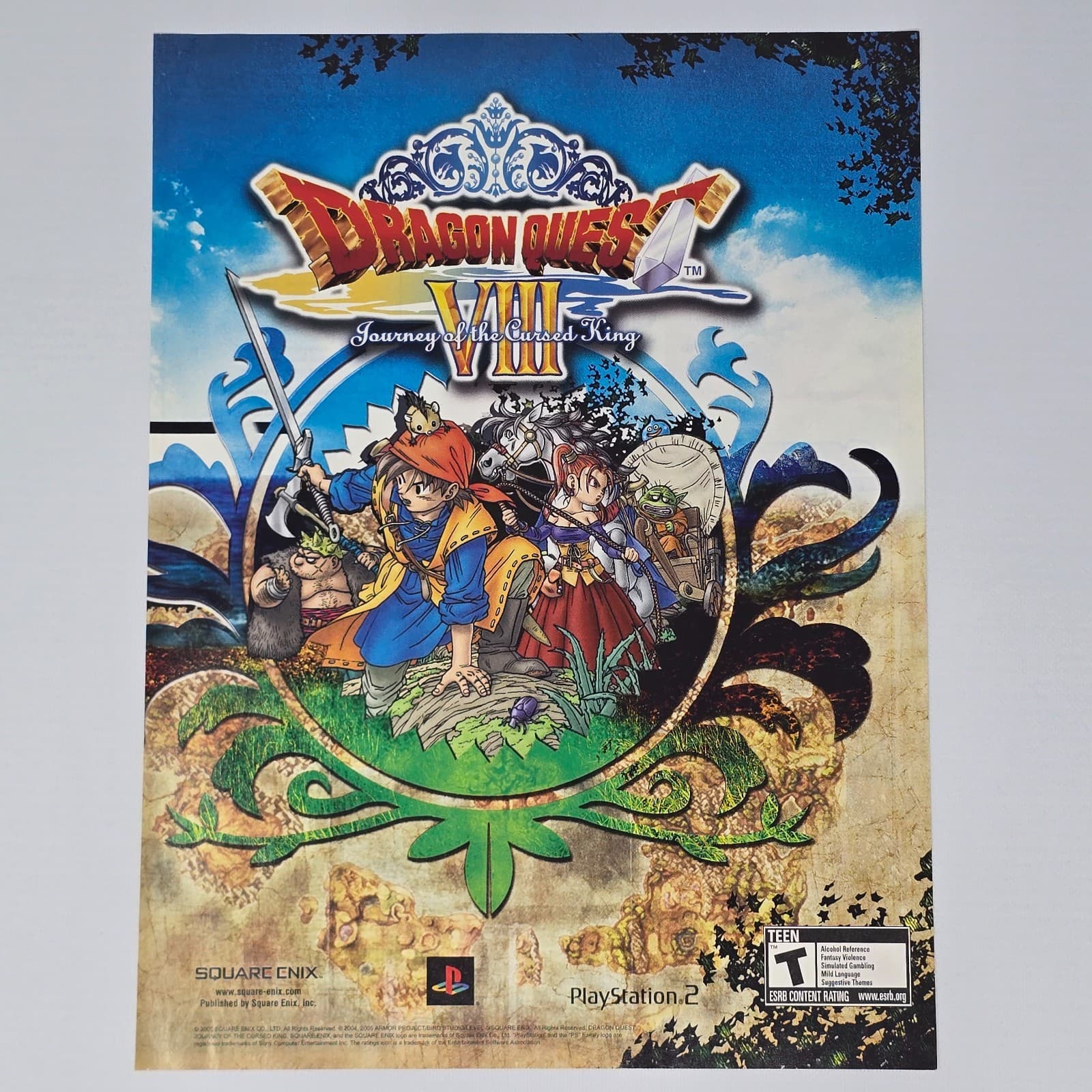 Dragon Quest VIII PlayStation 2 PS2 The Cursed King Printer Ad/Poster