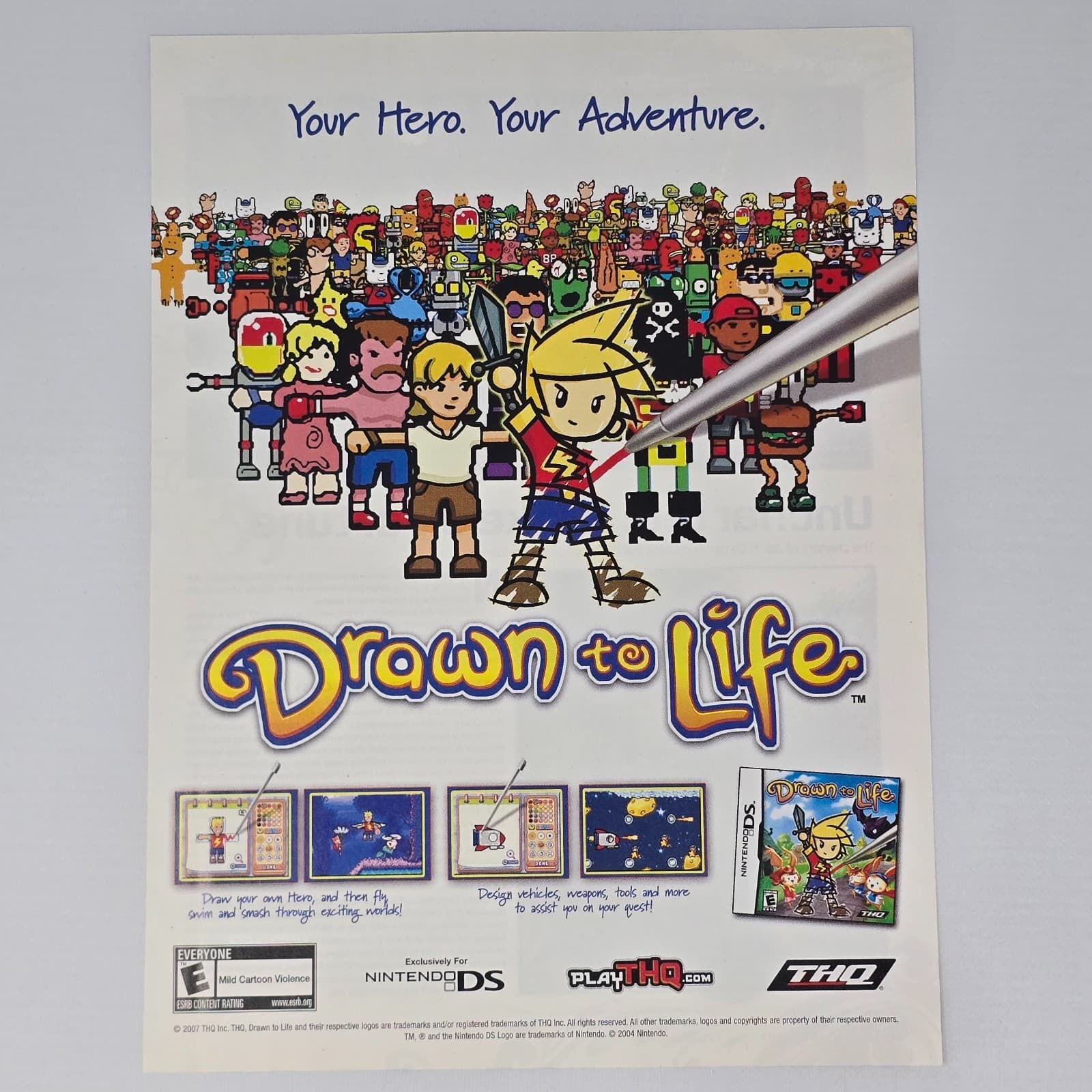 Drawn To Life Nintendo DS NDS Your Adventure Printer Ad/Poster