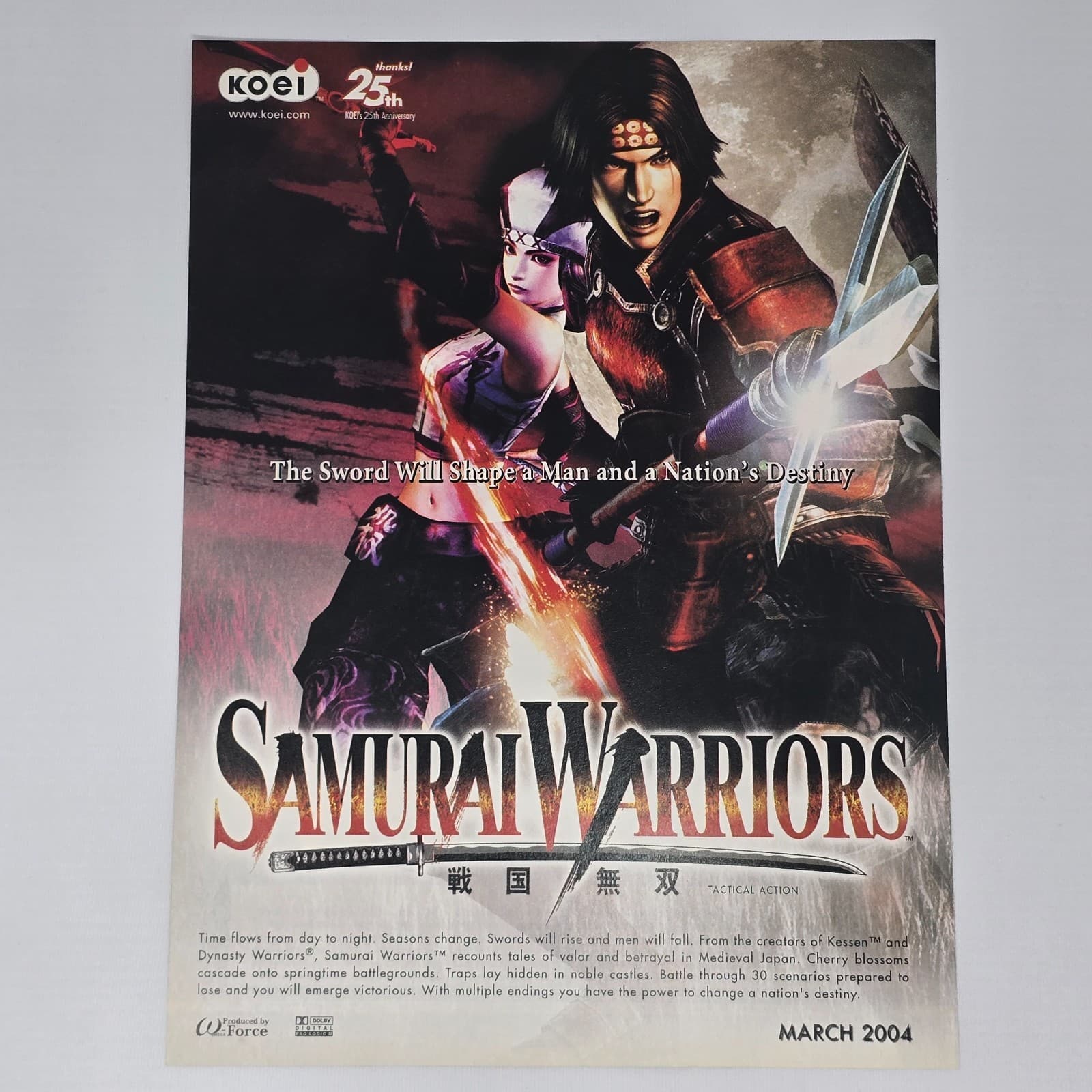 Samurai Warriors PlayStation 2 PS2 Xbox Destiny Print Ad/Poster Promo Art