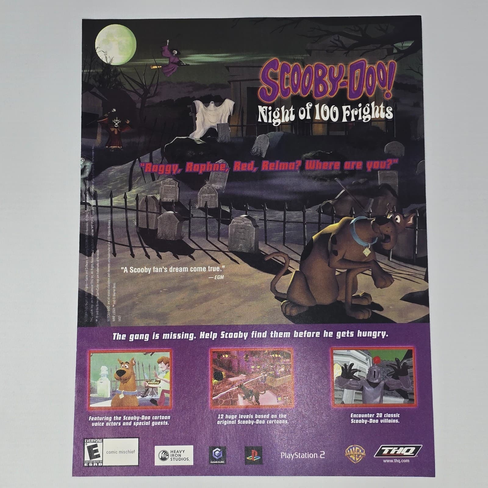 Scooby-Doo Night of 100 Frights GameCube PS2 Raggy Print Ad/Poster Promo Art