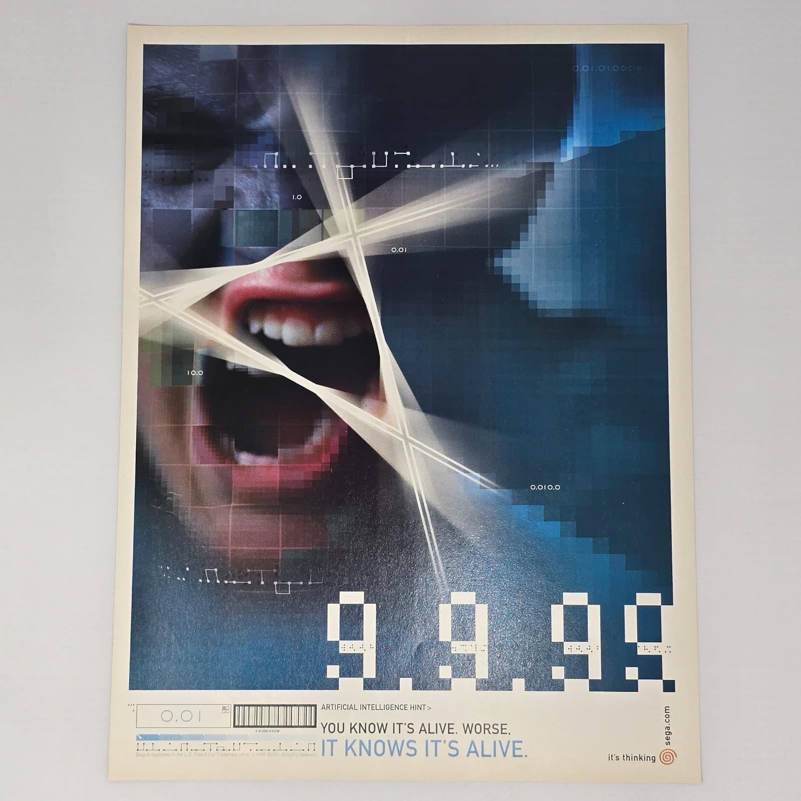 Sega Dreamcast Console Launch 9.9.99 Scream Print Ad/Poster Promo Art