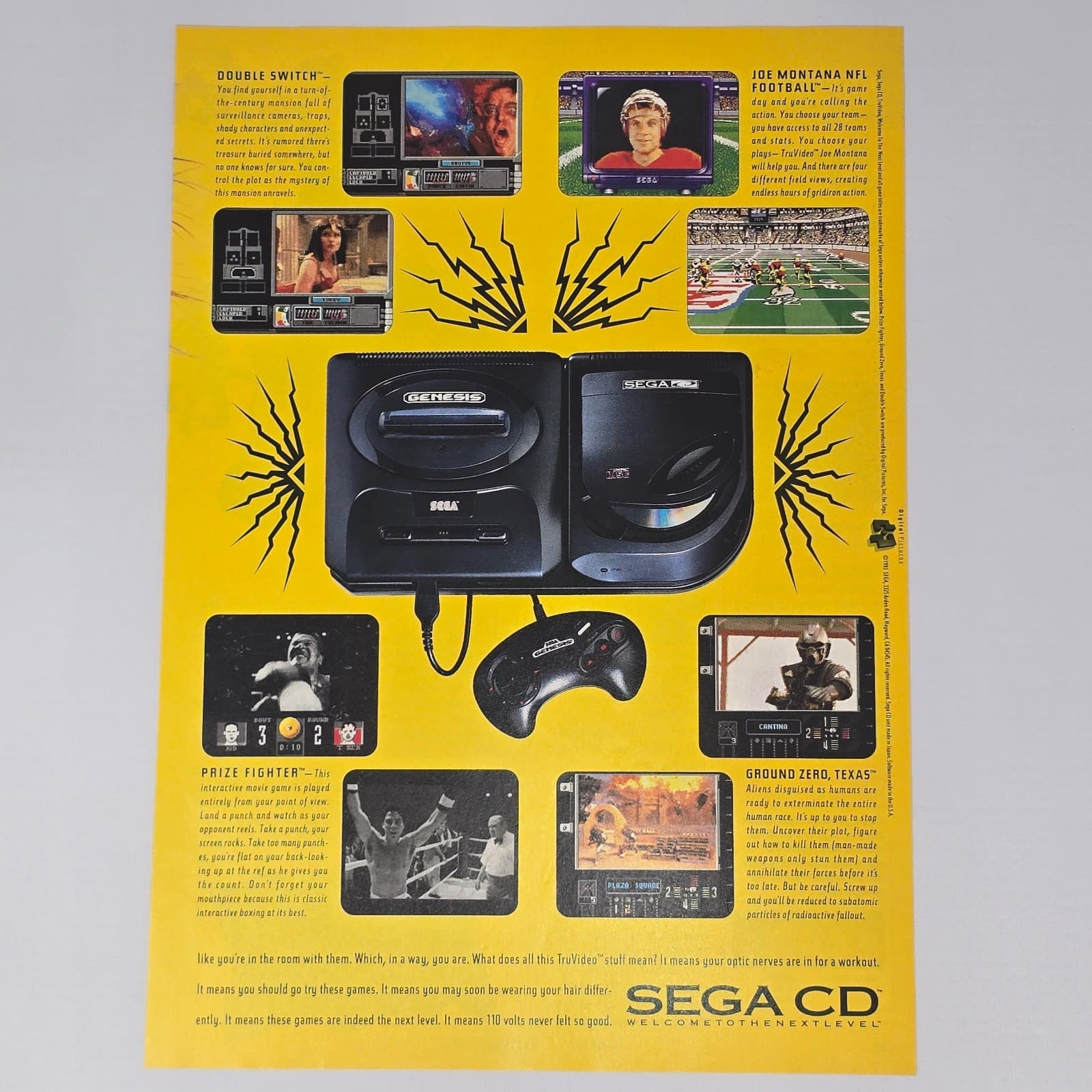 Sega CD Genesis Console Gamelist Print Ad/Poster Promo Art