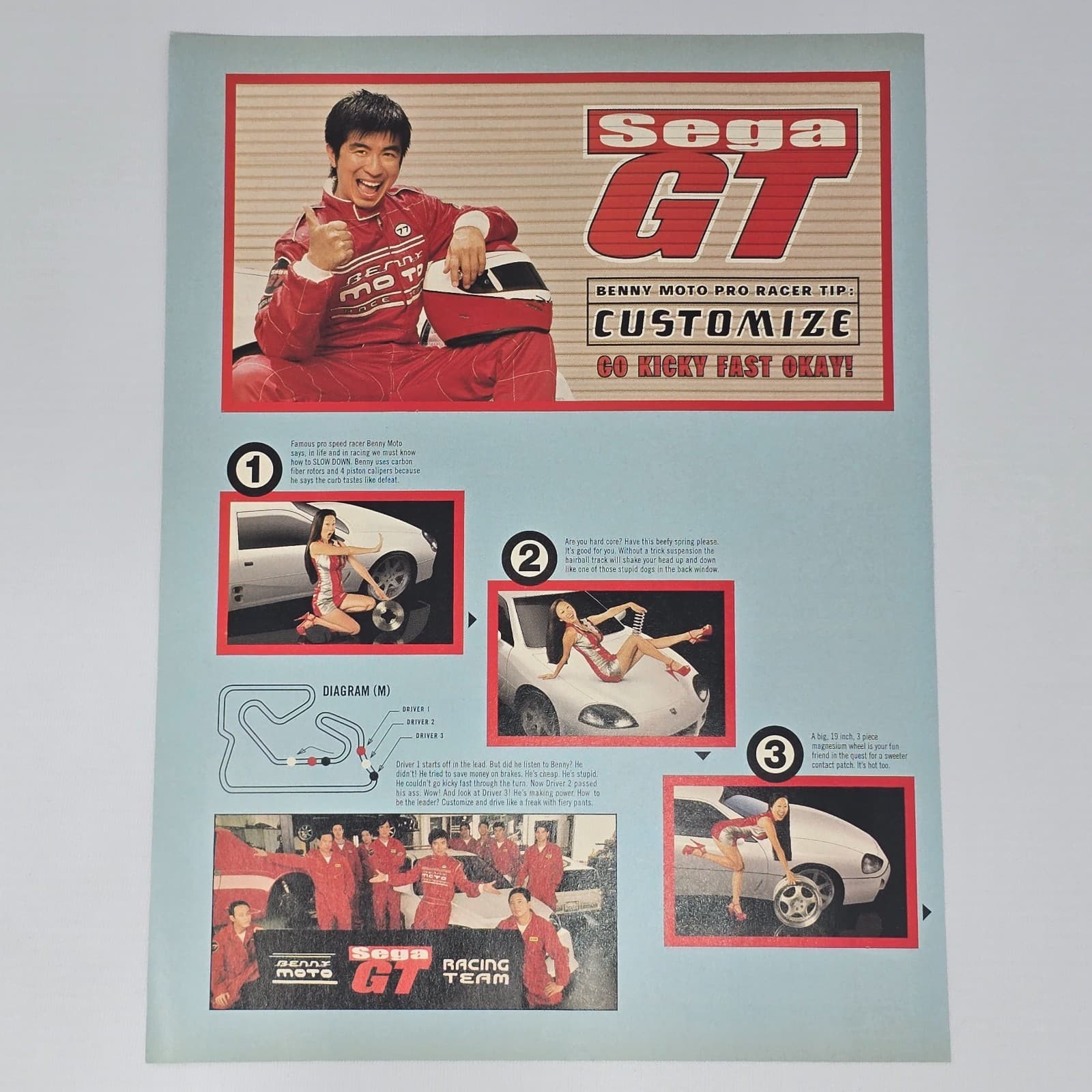 Sega GT Dreamcast Diagram Print Ad/Poster Promo Art