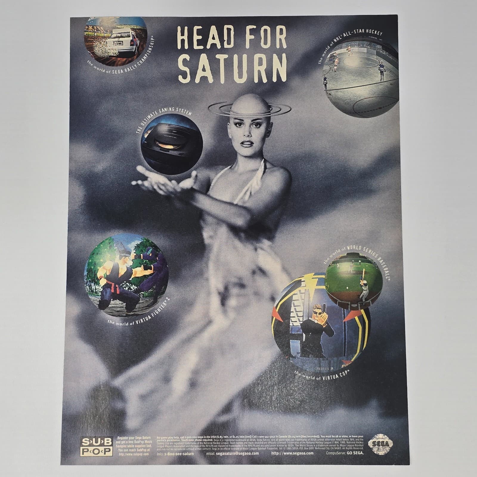 Sega Saturn Console Bubbles Print Ad/Poster Promo Art