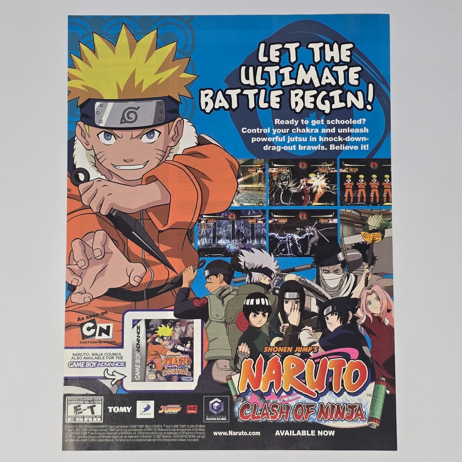Shonen Jump's Naruto Clash of Ninja GameCube Battle Print Ad/Poster Promo Art