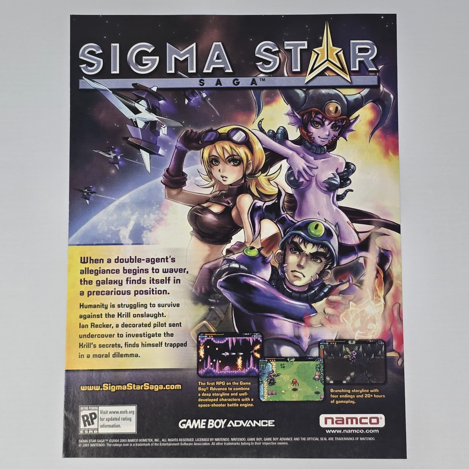 Sigma Star Saga GameBoy Advance Allegiance Print Ad/Poster Promo Art