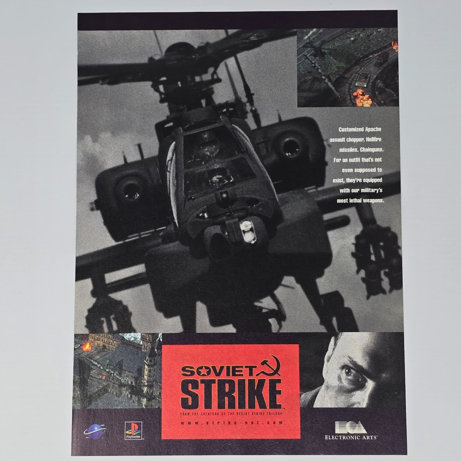 Soviet Strike Sega Saturn PlayStation 1 PS1 Apache Print Ad/Poster Promo Art