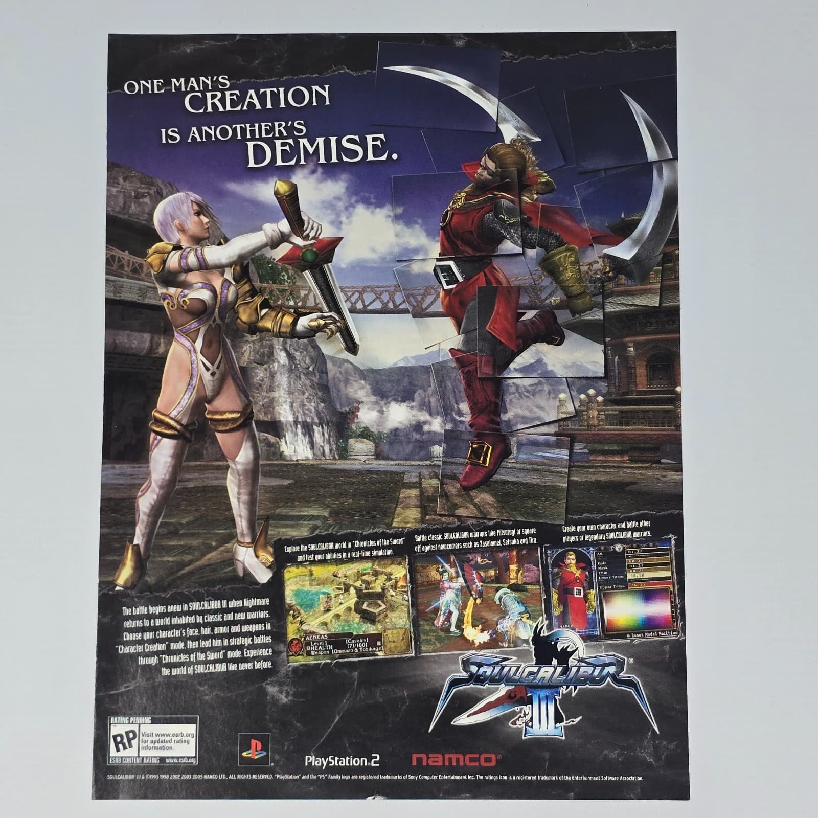Soul Calibur III 3 PlayStation 2 PS2 Demise Print Ad/Poster Promo Art