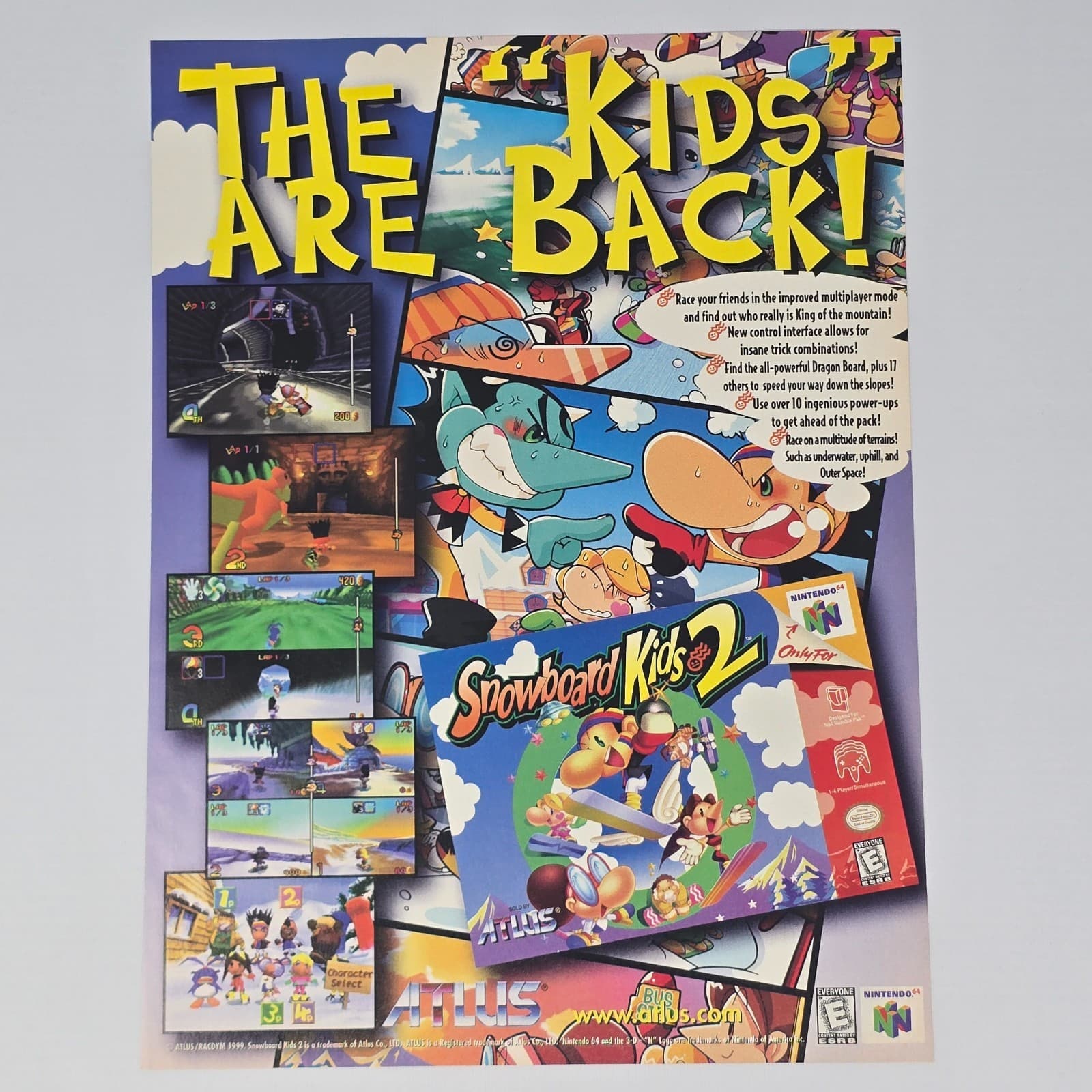 Snowboard Kids 2 Nintendo 64 N64 The Kids are Back Print Ad/Poster Promo Art
