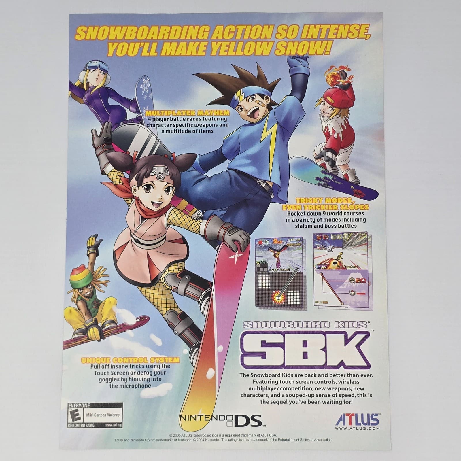 Snowboard Kids SBK Nintendo DS Intense Print Ad/Poster Promo Art