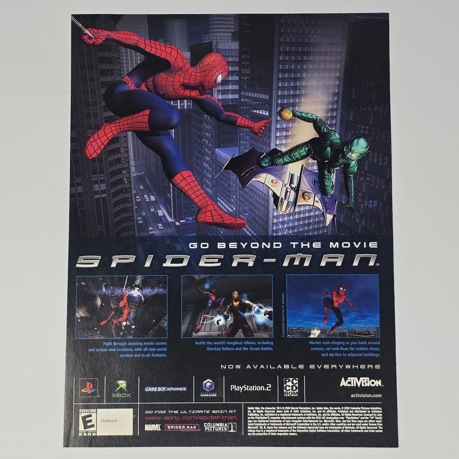 Spider-Man PS2 Xbox GameCube PC Battle Print Ad/Poster Promo Art
