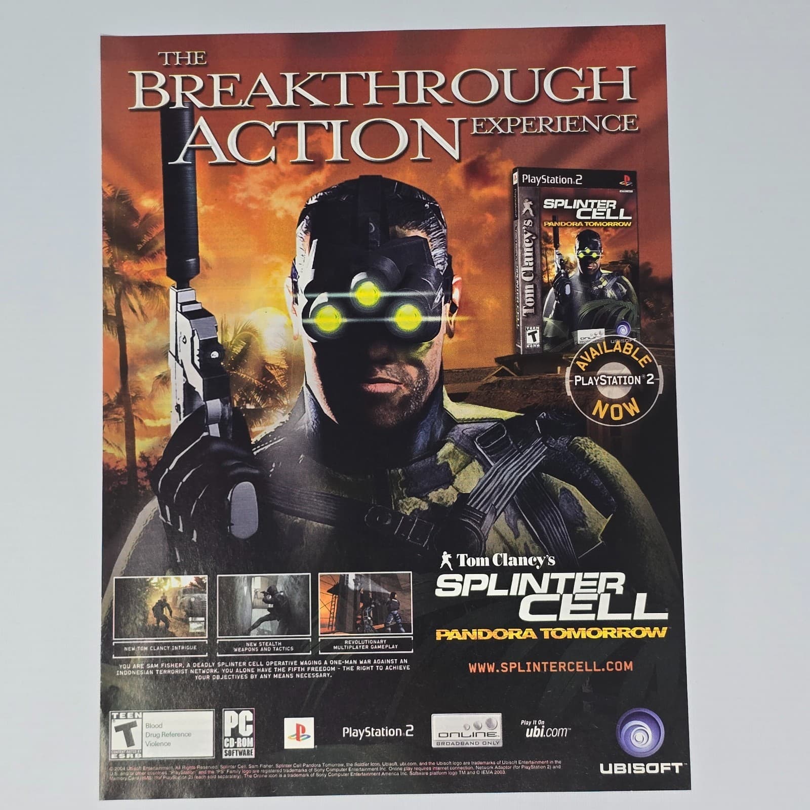 Splinter Cell Pandora Tomorrow PS2 PC Breakthrough Print Ad/Poster Promo Art