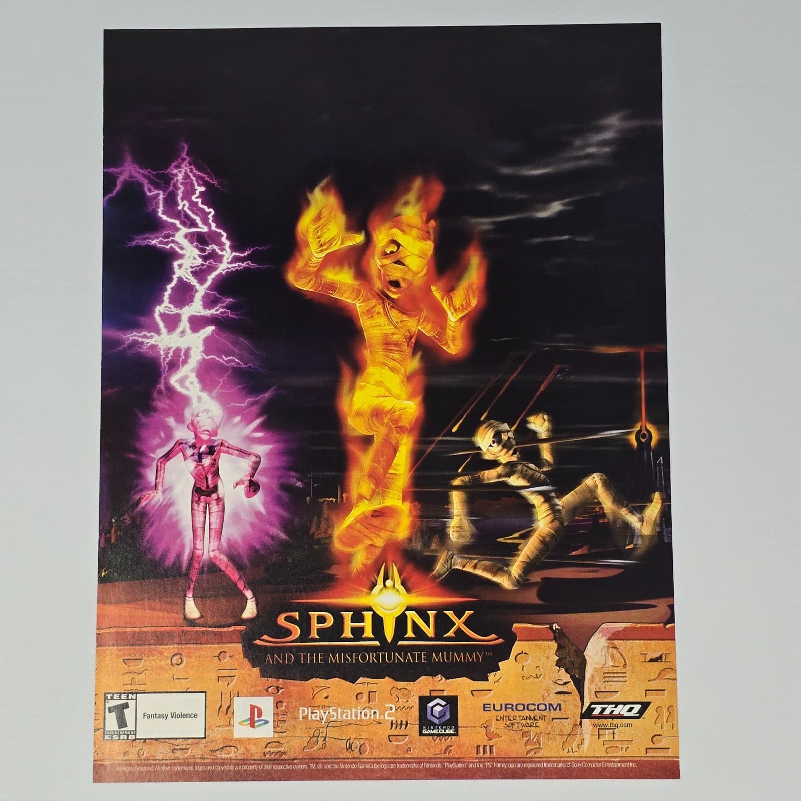 Sphinx and the Misfortunate Mummy GameCube PS2 Print Ad/Poster Promo Art