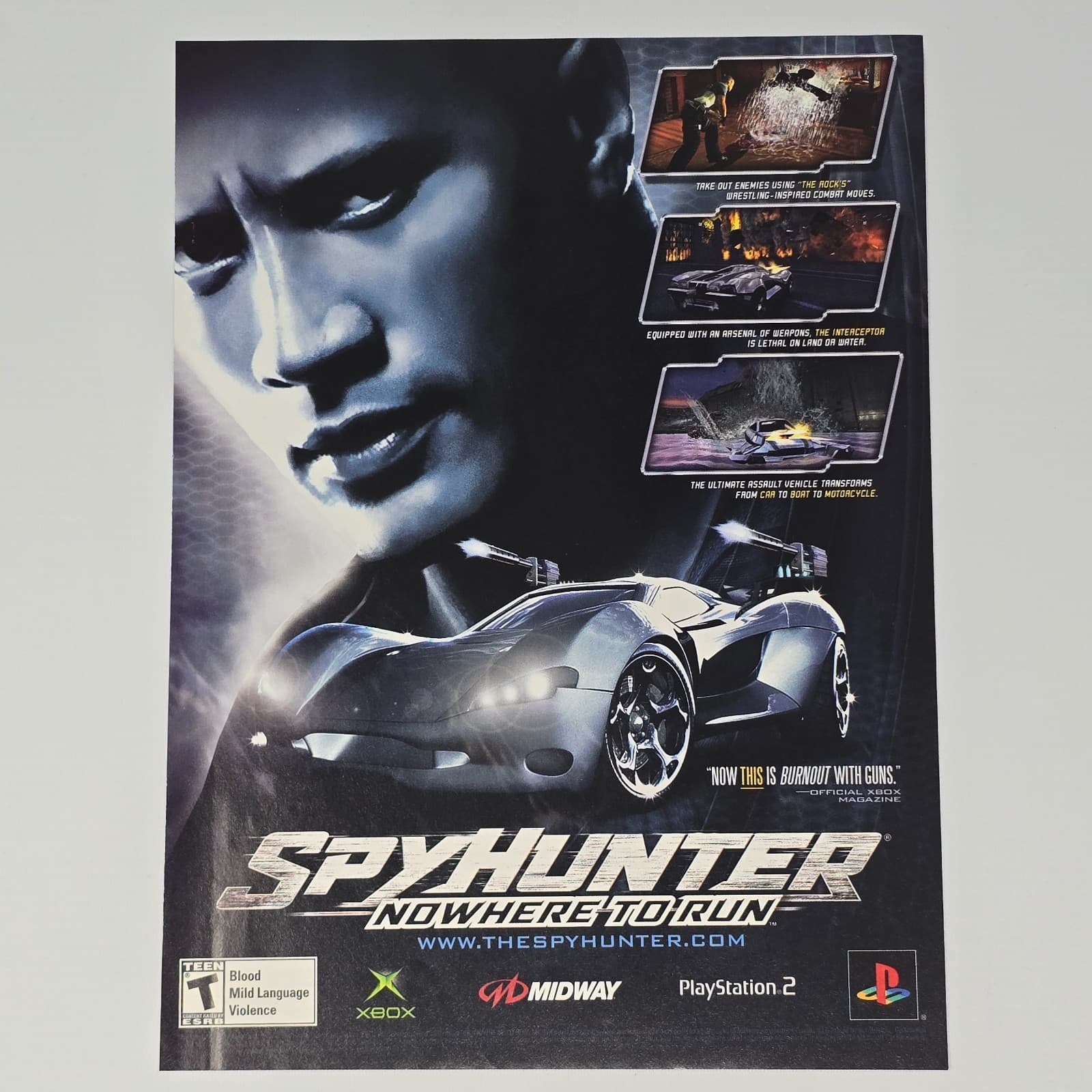 SpyHunter Nowhere to Run PlayStation PS2 Xbox Burnout Print Ad/Poster Promo Art