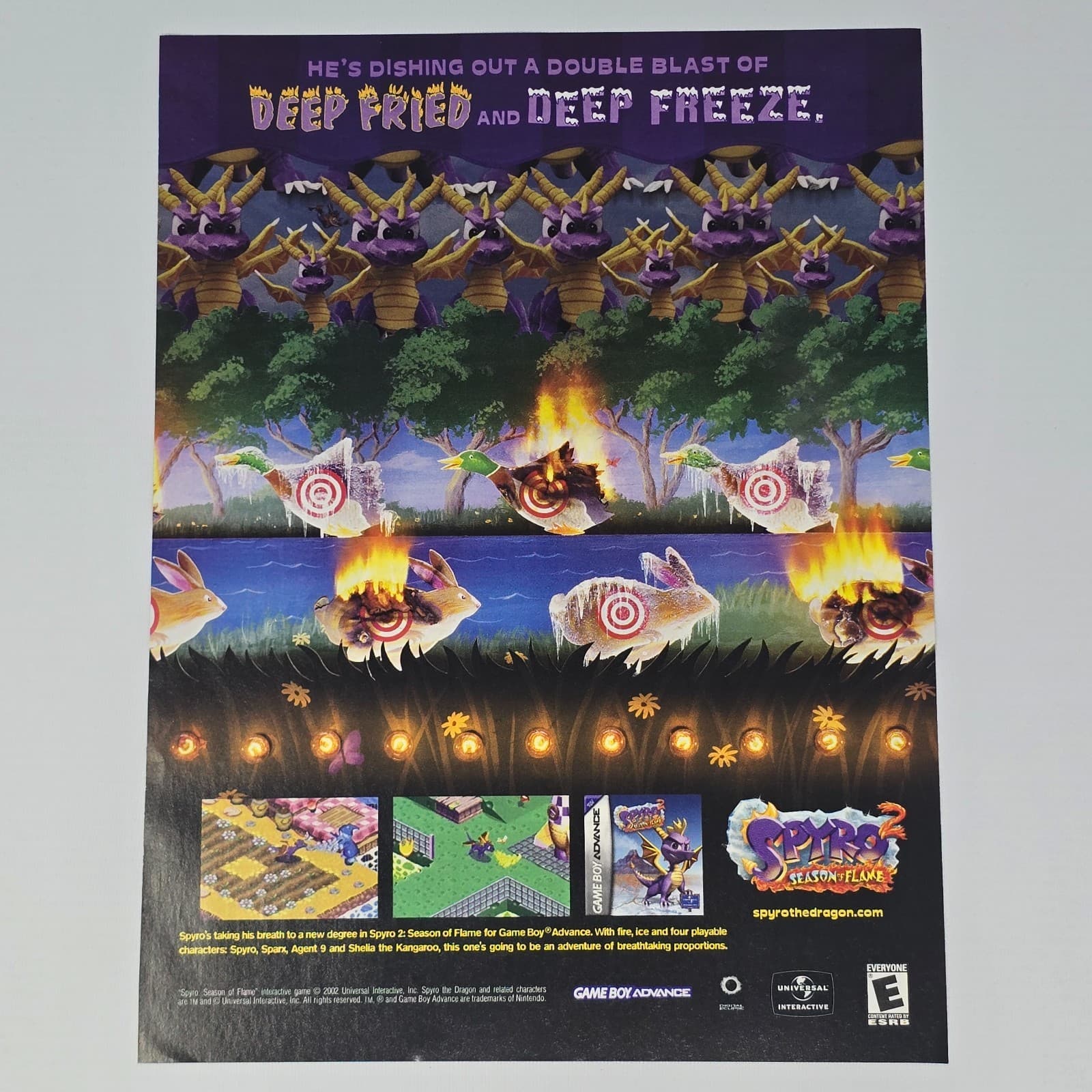 Spyro 2 Season of Flame GameBoy Advance Fried Print Ad/Poster Promo Art