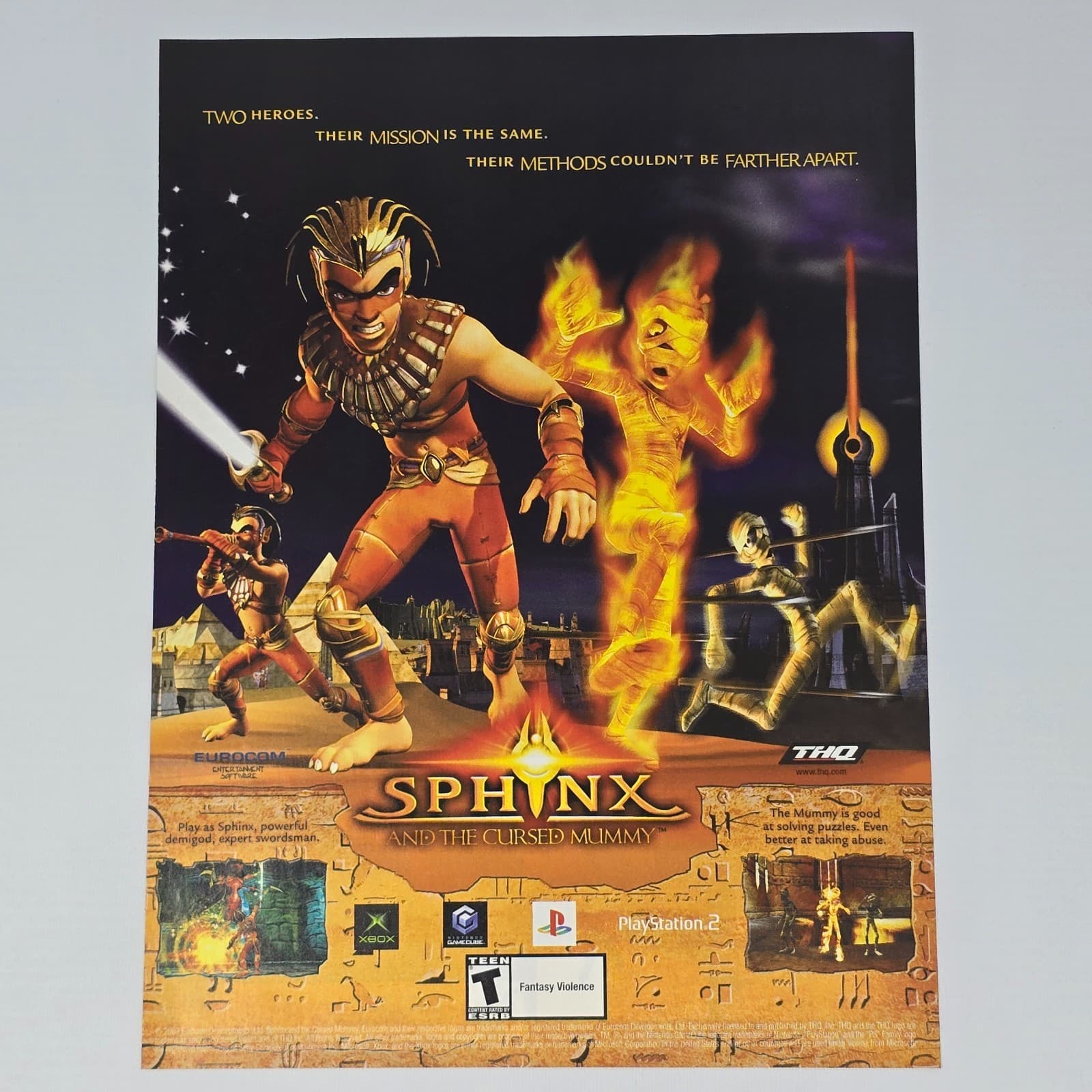 Sphinx and the Cursed Mummy Xbox GameCube PS2 Heroes Print Ad/Poster Promo Art